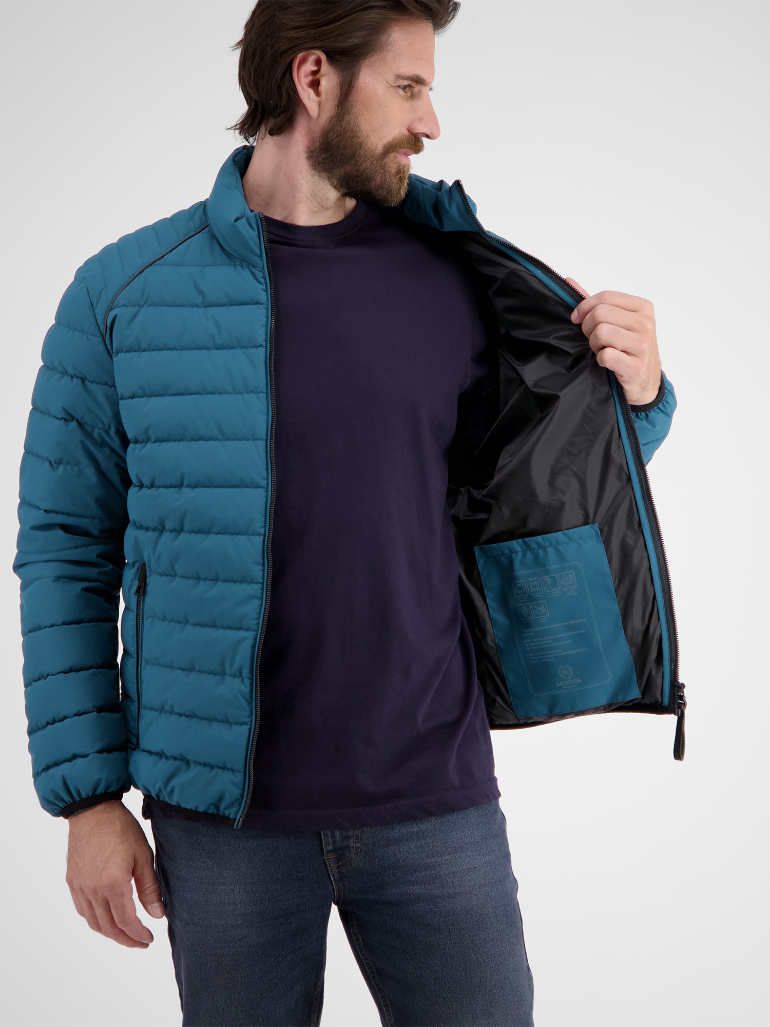 LERROS Steppjacke »LERROS Leichte Herren Funktions-Steppjacke«, ohne Kapuze, Wasser- und windabweisend