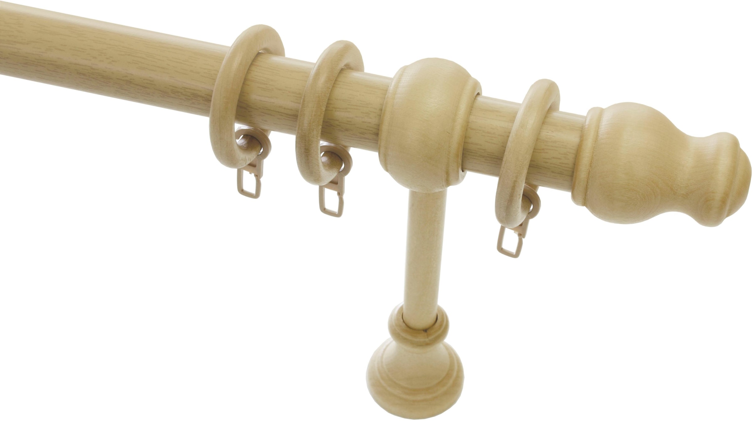 GARDINIA Gardinenstange »Set Holz« Ø 28 mm 1 läufig-läufig Fixmaß 1-Lauf günstig online kaufen