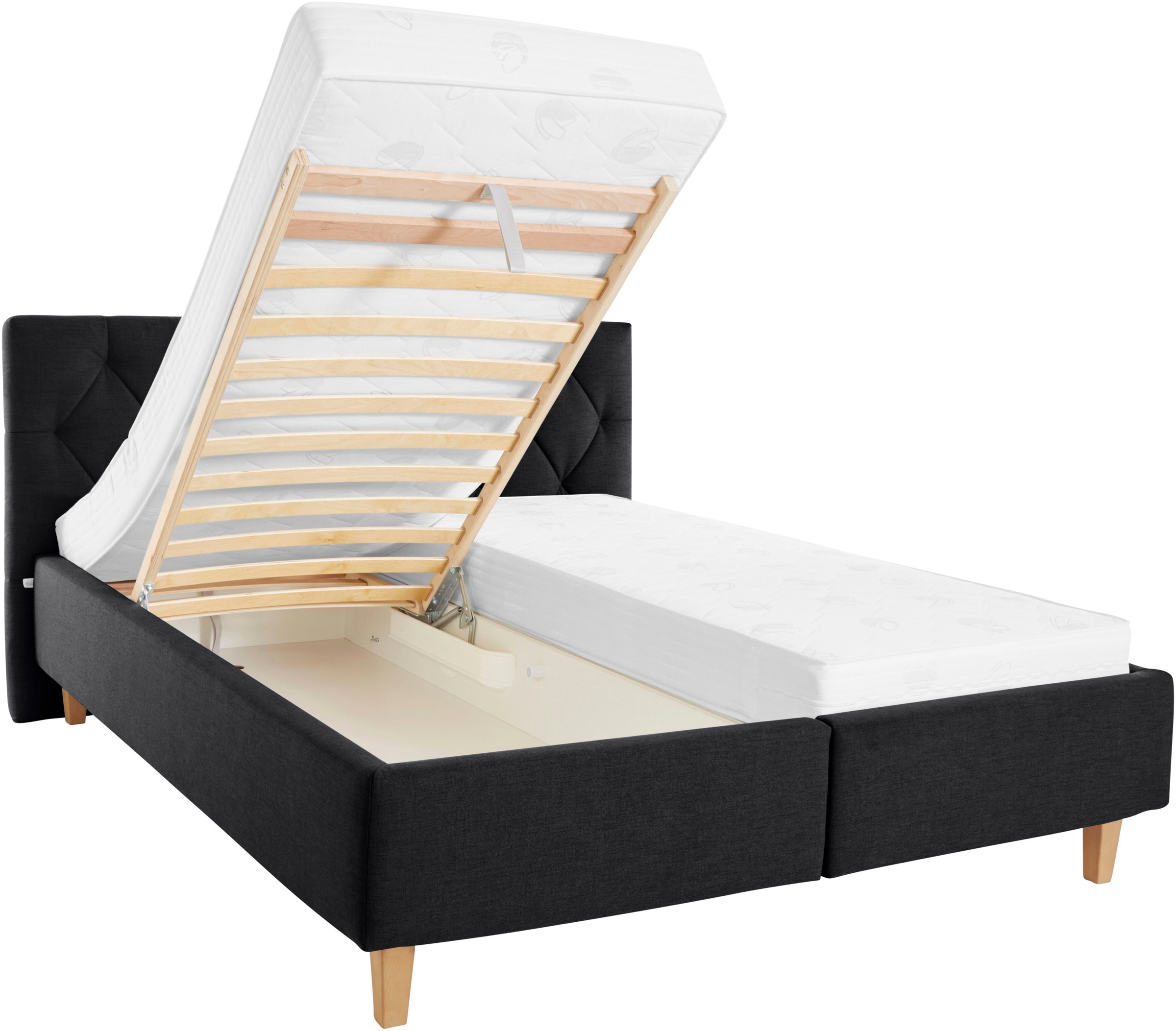 Home affaire Polsterbett »Sunley 100«, Kreuzsteppung, Kopfteilhöhe 102 cm, ohne oder mit Matratze/Lattenrost