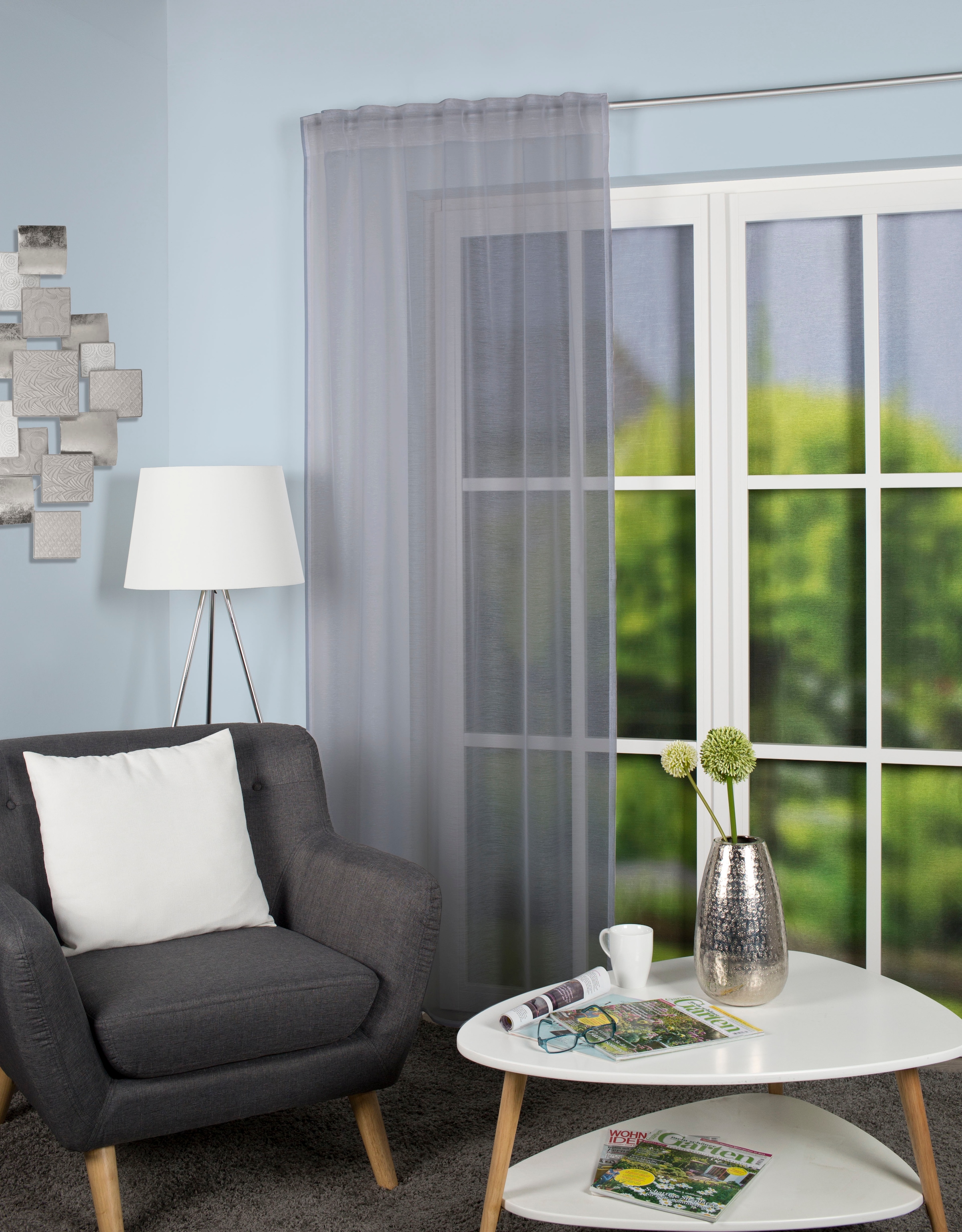 Home Basics Gardine »VINA«, (1 St.), halbtransparent günstig online kaufen