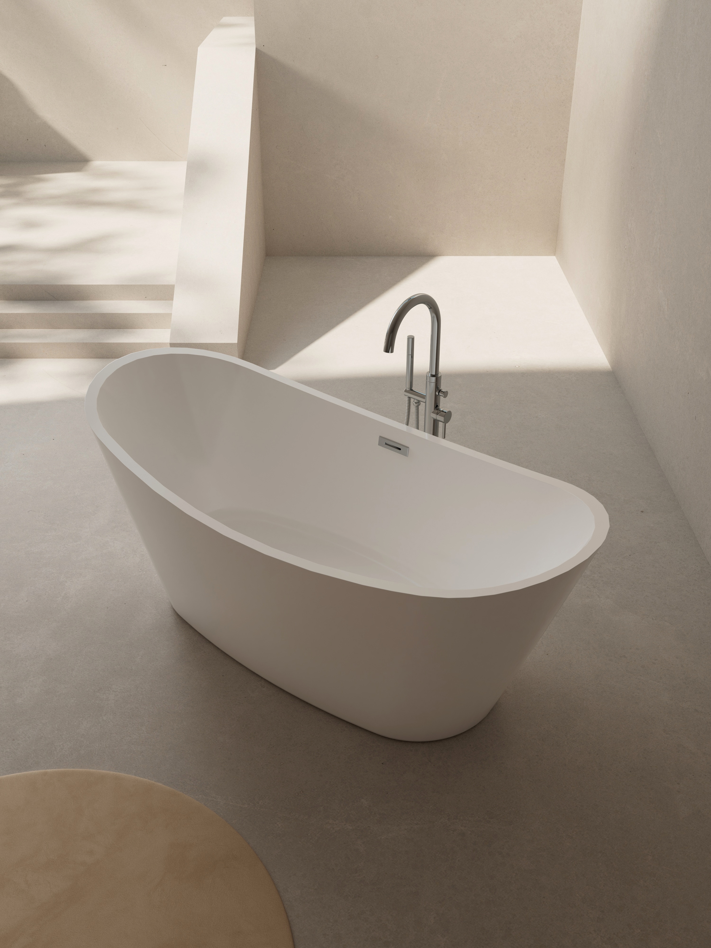 welltime Badewanne »Lagos«, freistehend, aus hochwertigem Sanitäracryl, mit Pop Up Ventil