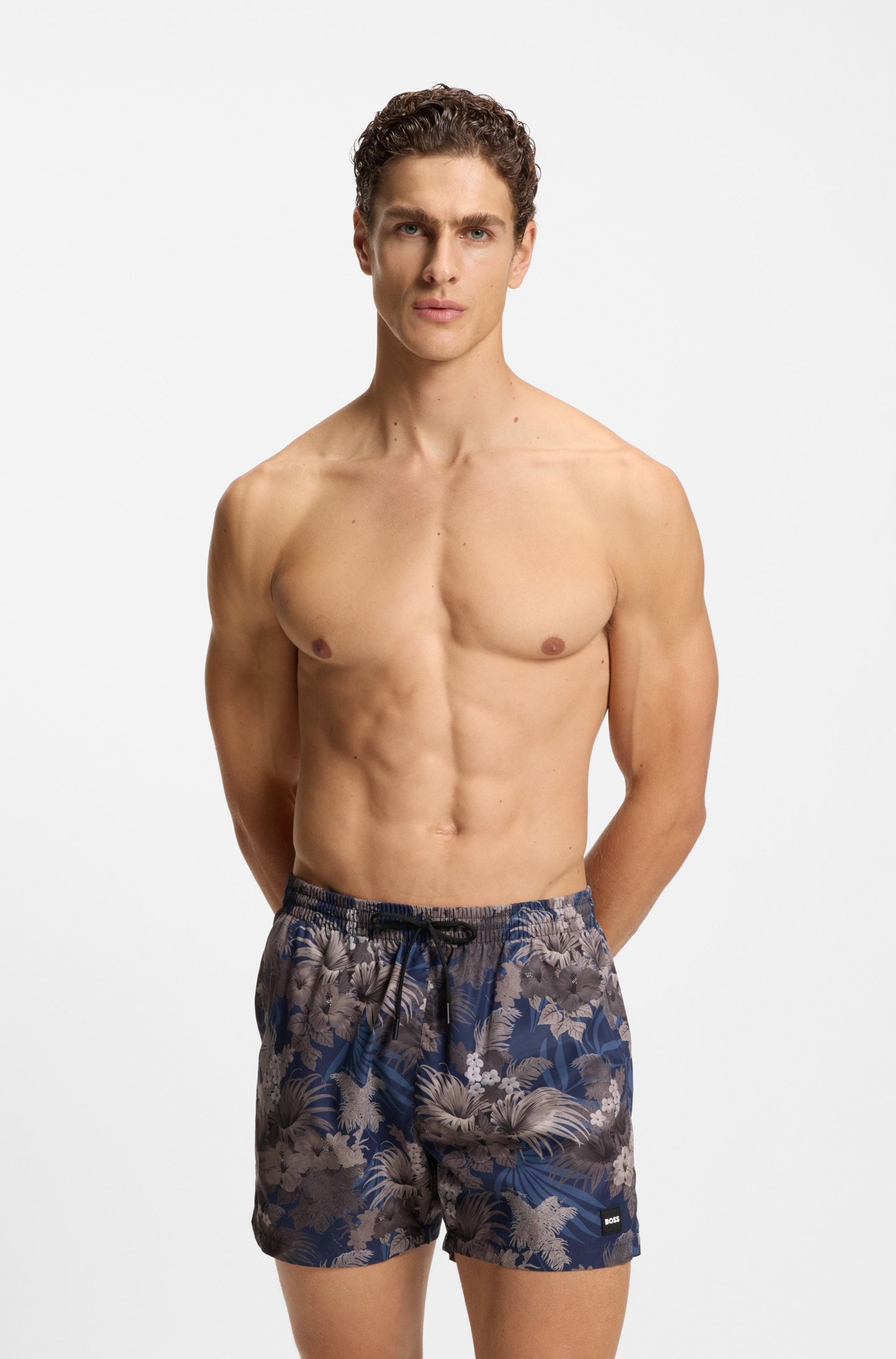 BOSS Badeshorts »Piranha« mit buntem Alloverdruck