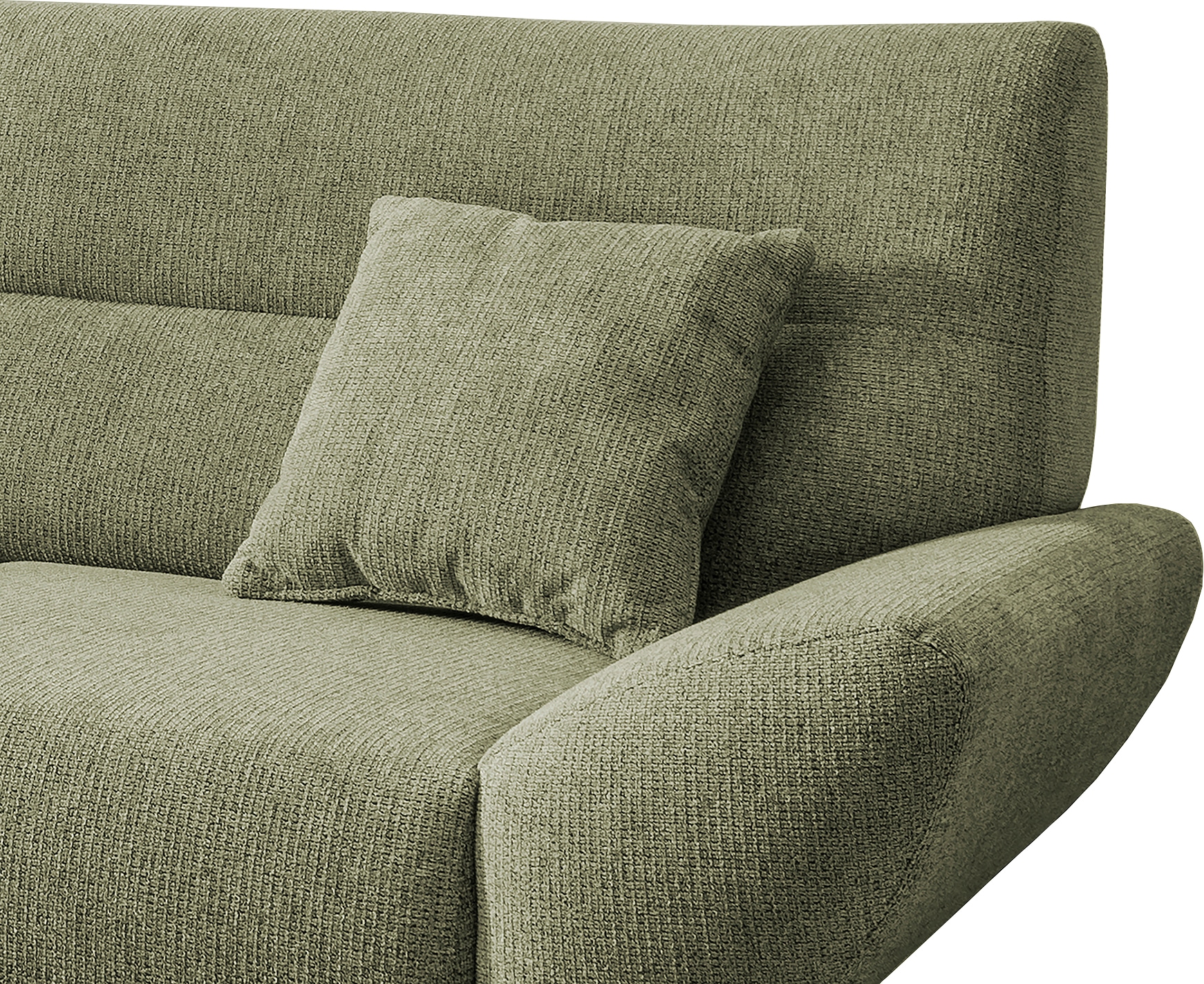 INOSIGN Ecksofa »Drago, elegant und zeitlos, komfortabel, Holzfuß, L-Form«, frei im Raum stellbar, inkl. 2 Zierkissen