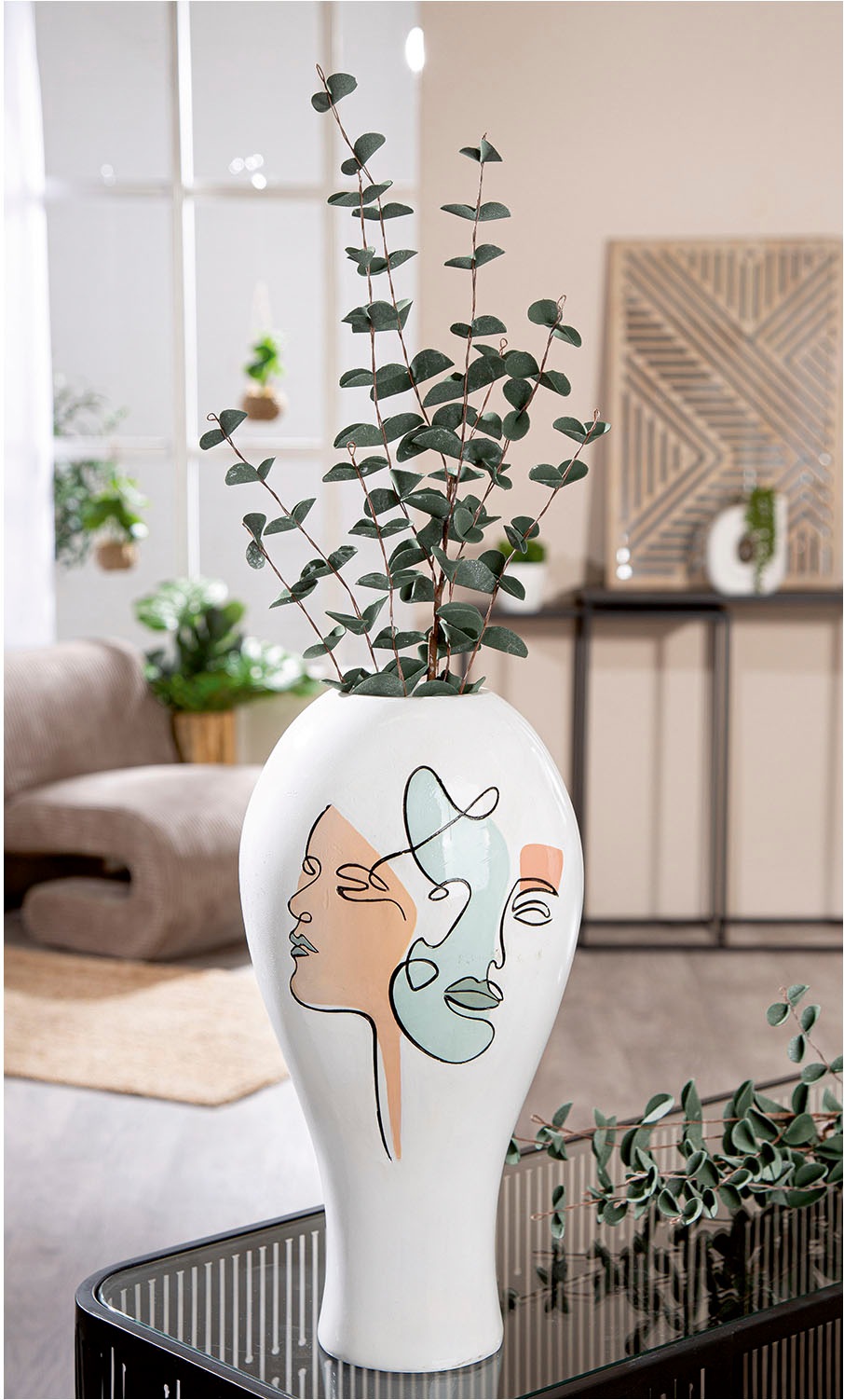 Casablanca by Gilde Tischvase »Vase bauchig Voir weiß H. 36 cm«, (1 St.) günstig online kaufen