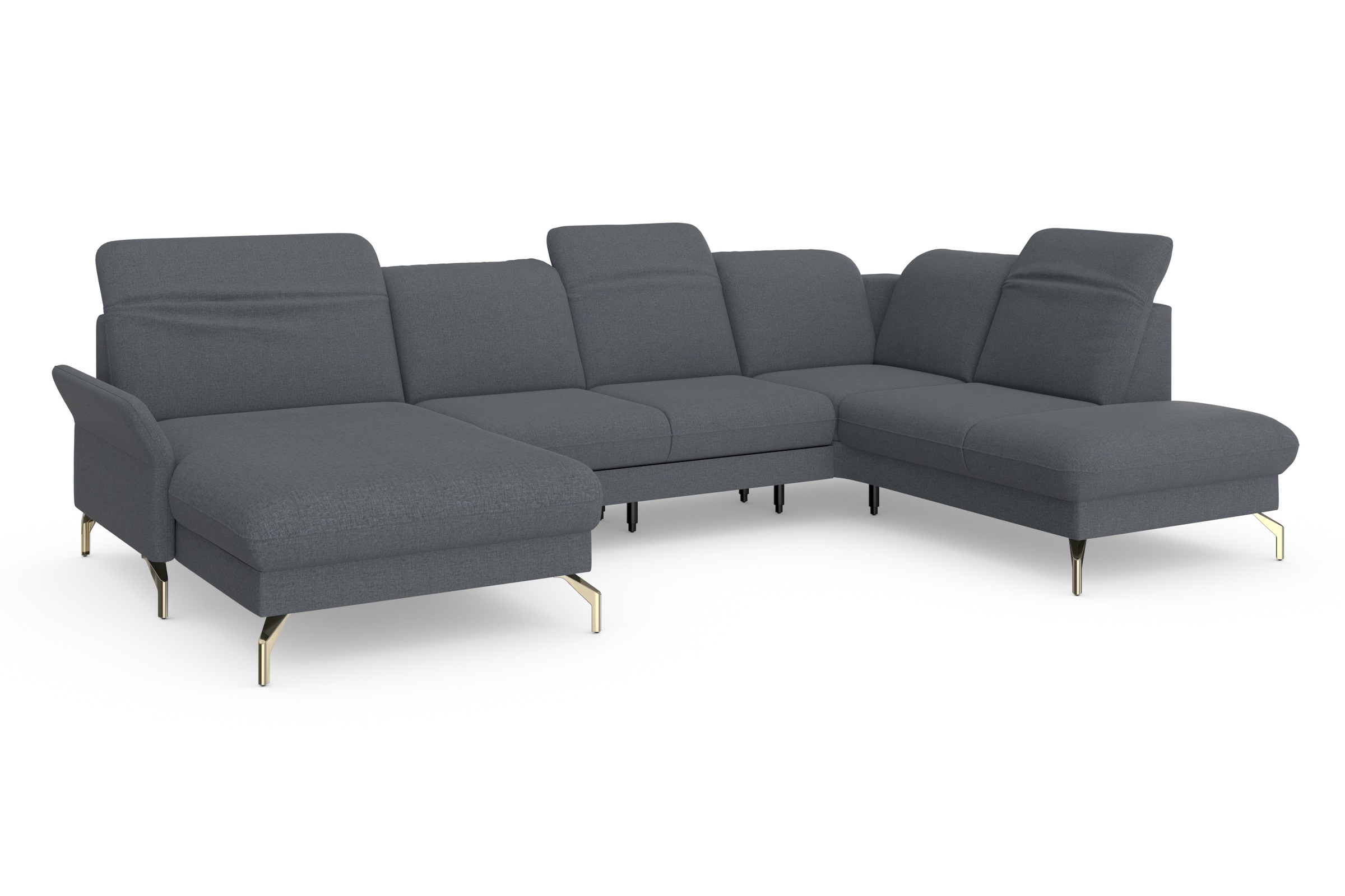 sit&more Wohnlandschaft »Fashion U-Form«, wahlweise mit Kopfteilverstellung, Vorziehsitz, motorisch, Nickelfüße