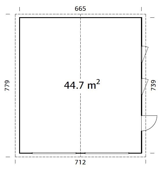 Palmako Garage »Andre«, BxTxH: 712x785x357 cm, ohne Tor, natur