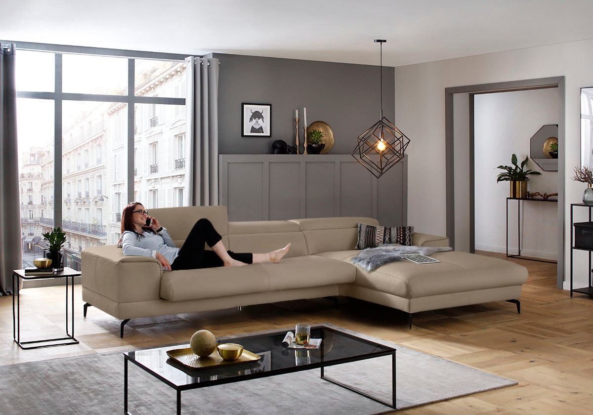 W.SCHILLIG Ecksofa »piedroo, Designsofa mit tollem Sitzkomfort, bequem, L-F günstig online kaufen