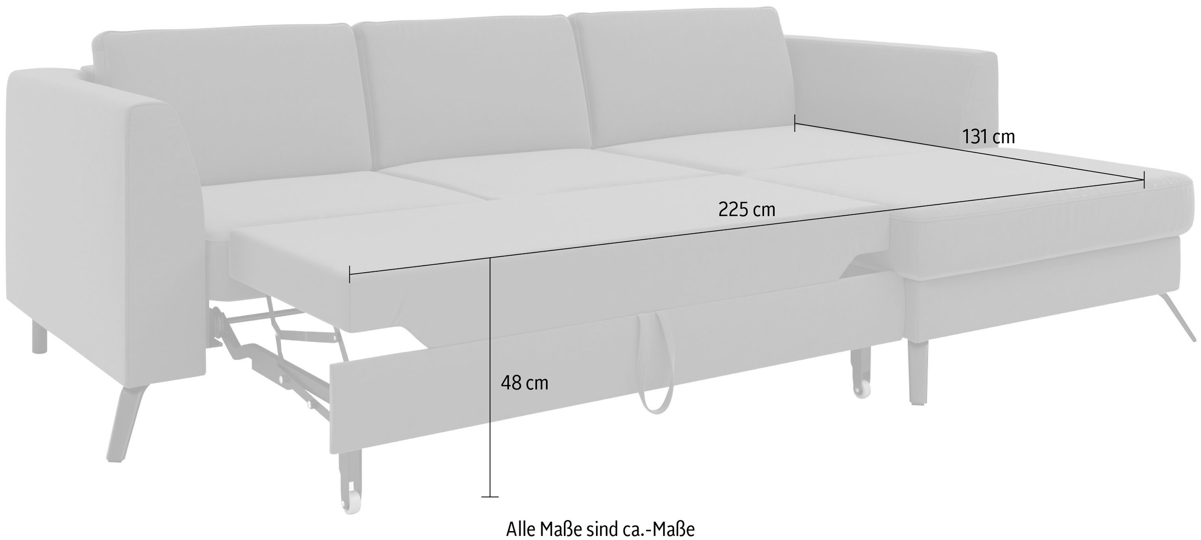 sit&more Ecksofa »Olsen L-Form«, inklusive Sitztiefenverstellung, wahlweise mit Bettfunktion, 15cm hoch