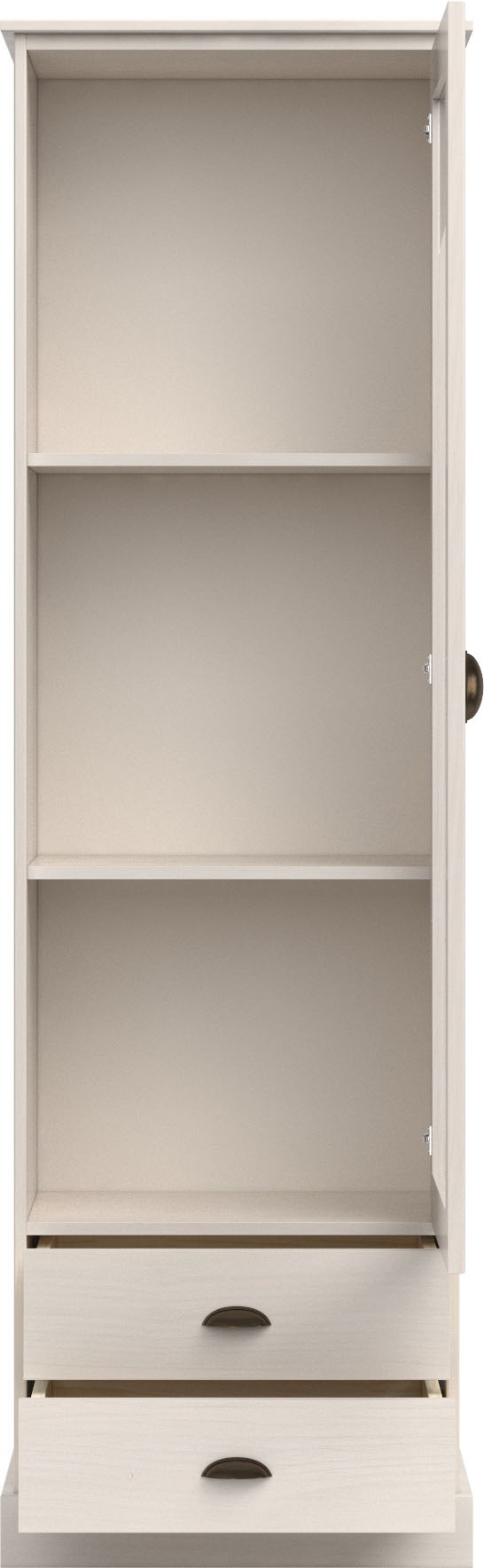 Home affaire Vitrine »Schröder«, mit 1 Schiebetür, 2 Schubkästen, aus massivem Kiefernholz, Breite 55cm