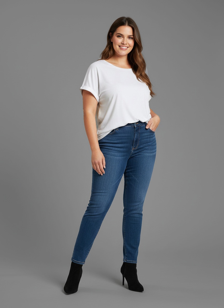 Laura Scott CURVE T-Shirt 2 Stk. tlg. im 2er Pack mit modischem Ärmelaufschlag - GROSSE GRÖSSEN