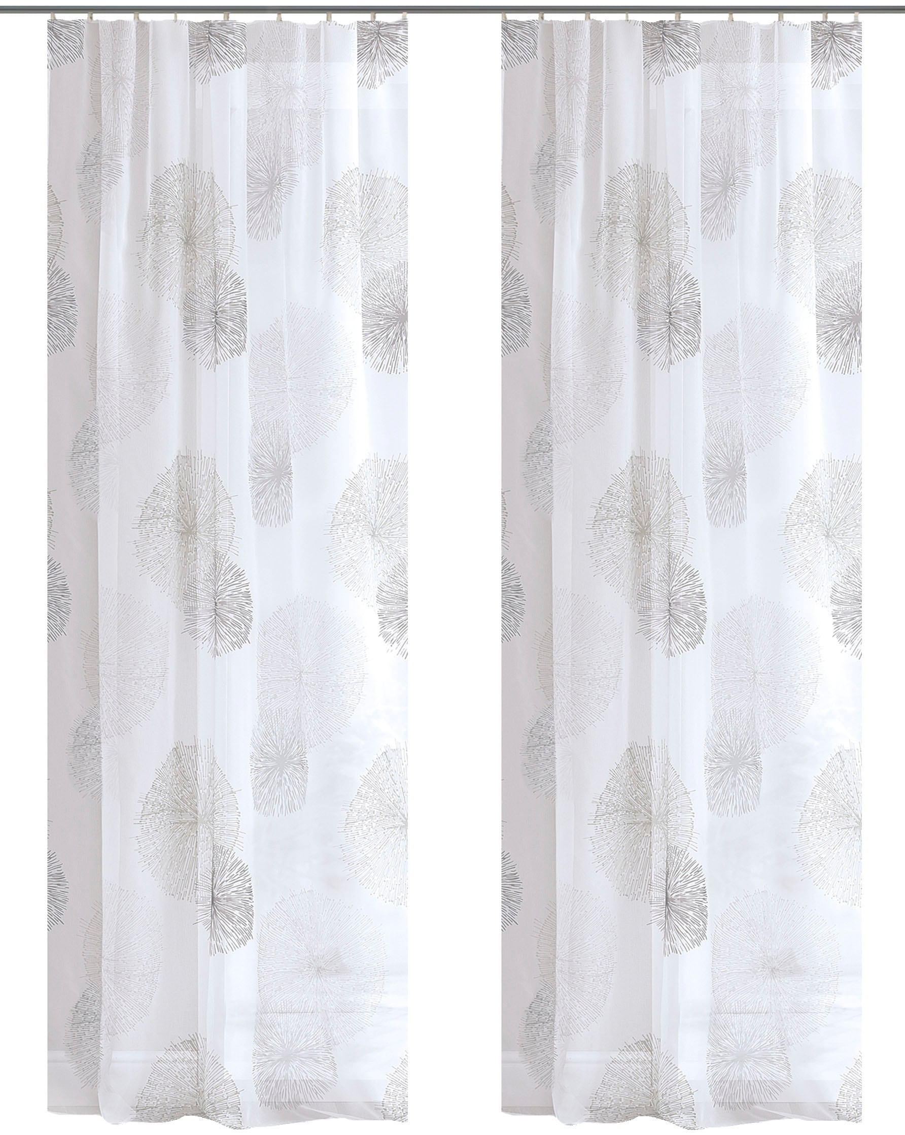 »Dandelion«, %Sale St.), bedruckt Kutti halbtransparent, Baumwolle-Polyester, Gardine Vorhang Ausbrenner, im (1 jetzt