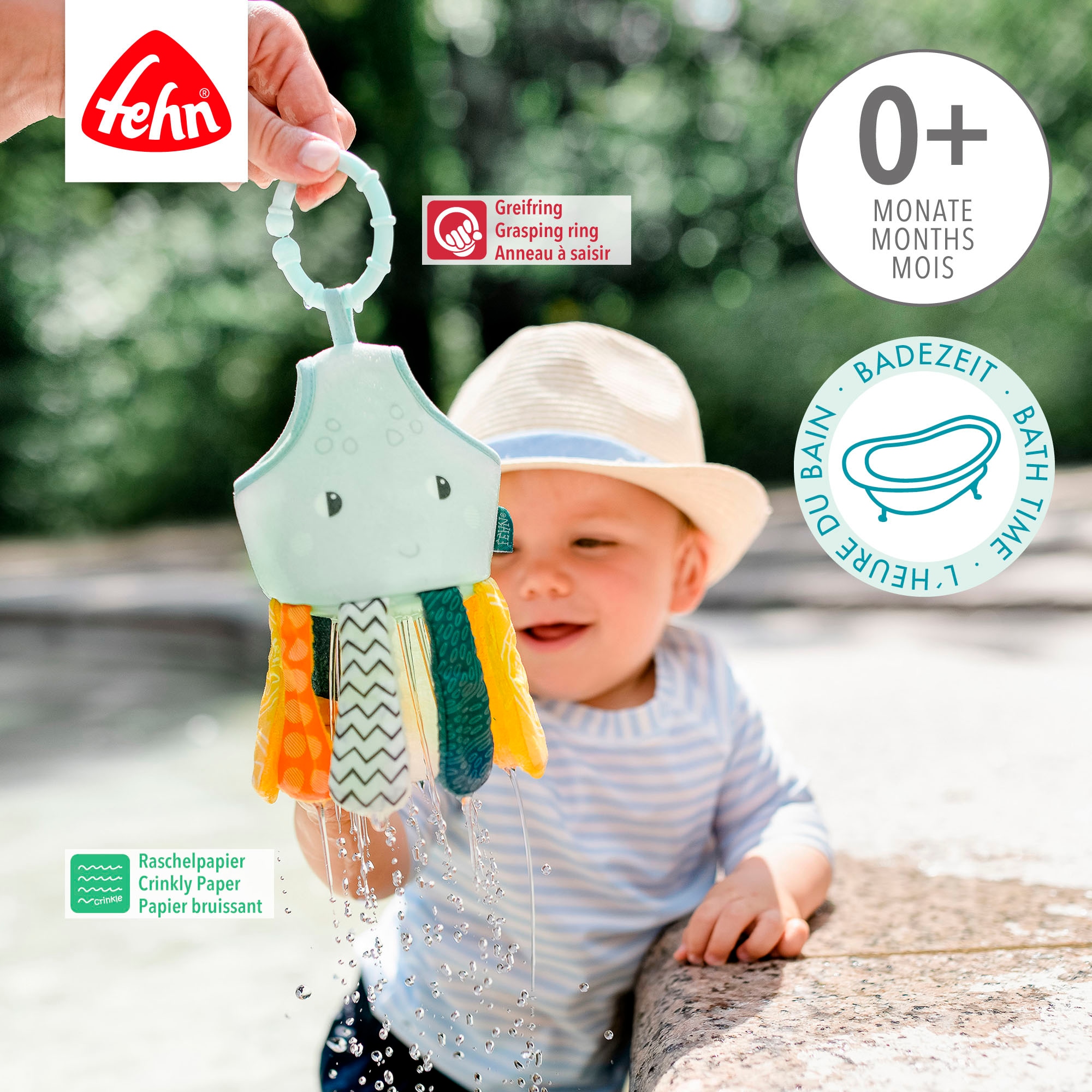 Fehn Badespielzeug »Plansch & Play, röpfel-Oktopus«, mit Befestigungsring