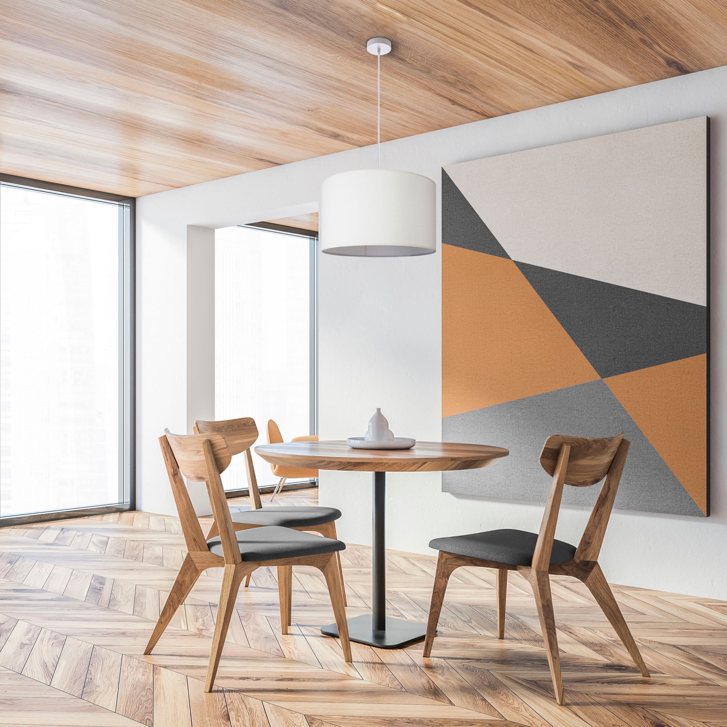 Paco Home Pendelleuchte »HUGO CANVAS UNI COLOR« E27 Wohnzimmer Stoff Lampenschirm Skandinavisch Uni Pendelleuchte Modern