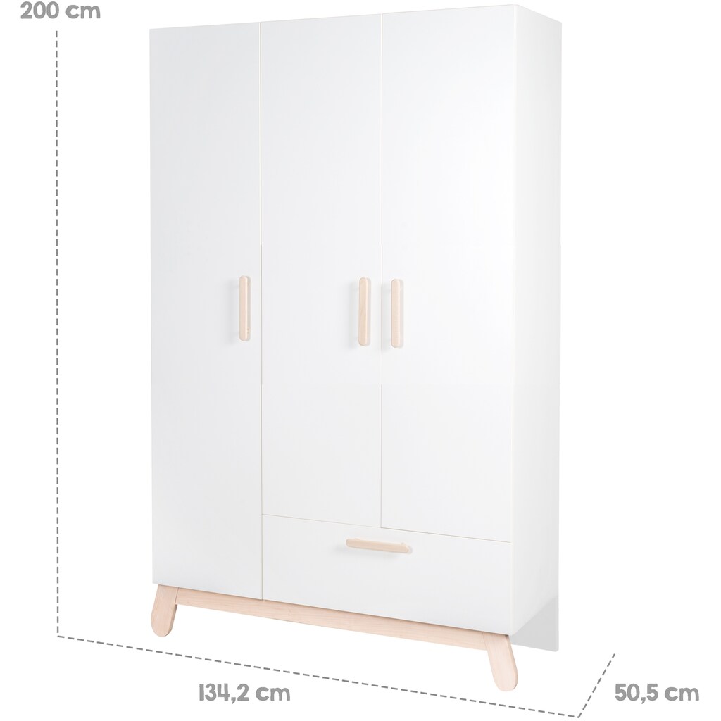 roba® Babyzimmer-Komplettset »Clara, Weiß«, (Set, 3 St., Kinderbett, Kleiderschrank, Wickelkommode), mit Kinderbett, Kleiderschrank & Wickelkommode; Made in Europe
