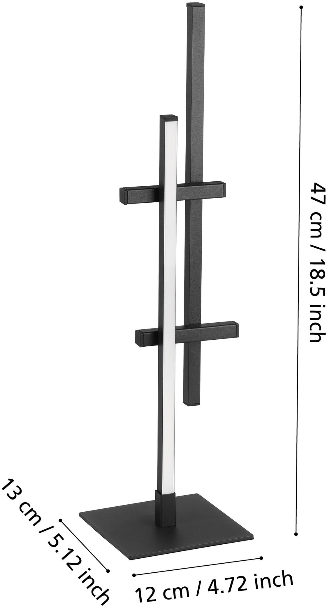 EGLO Tischleuchte »TREPILIANO Tischlampe - Alu, Stahl - LED - 6,5W - IP20« LED-Modul 1 Stk. Warmweiß Nachttischlampe, Schreibtischleuchte, Leselampe, L12 x B12 x H47 cm