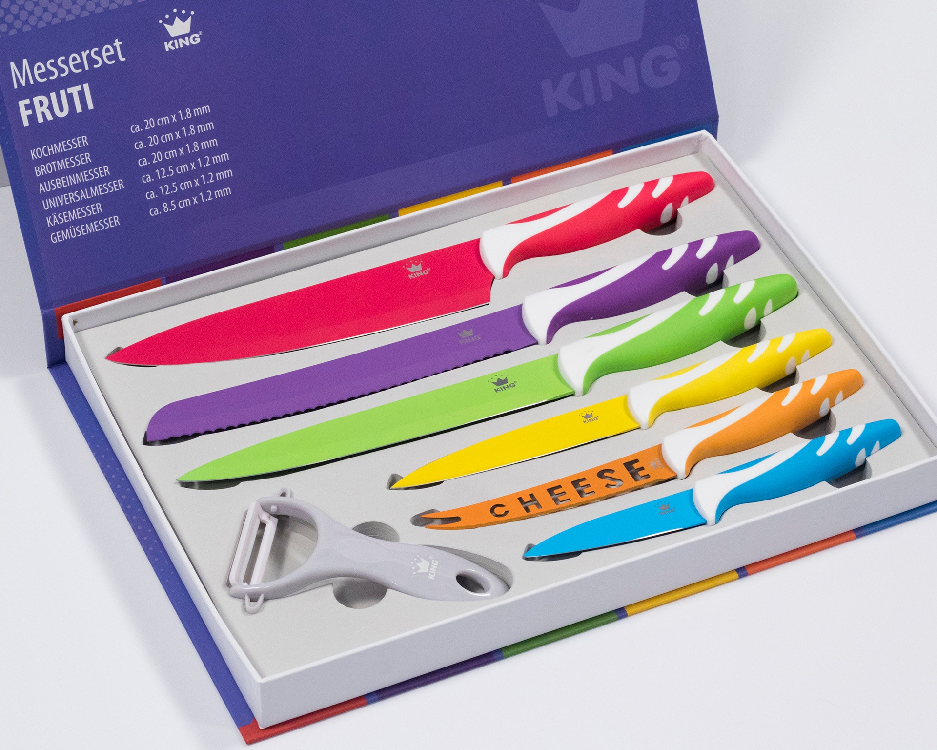 KING Messer-Set »FRUTI« inklusive Schäler und mit speziellem Käsemesser günstig online kaufen