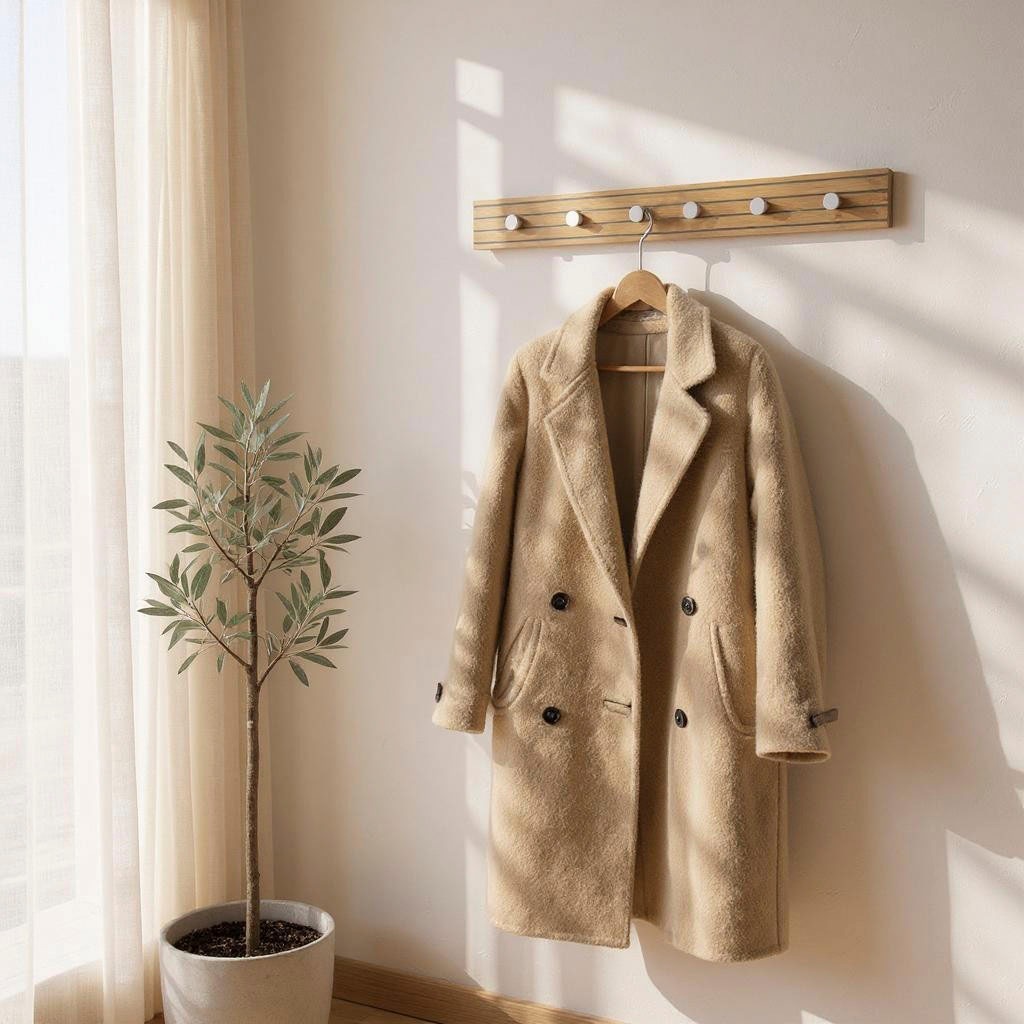 HAKU Wandgarderobe »Flurgarderobe, Garderobe, Garderobenhaken, Garderobenleiste,« 1 Stk. tlg. rechteckig - aus MDF Braun - B/T/H 80/4/9 cm