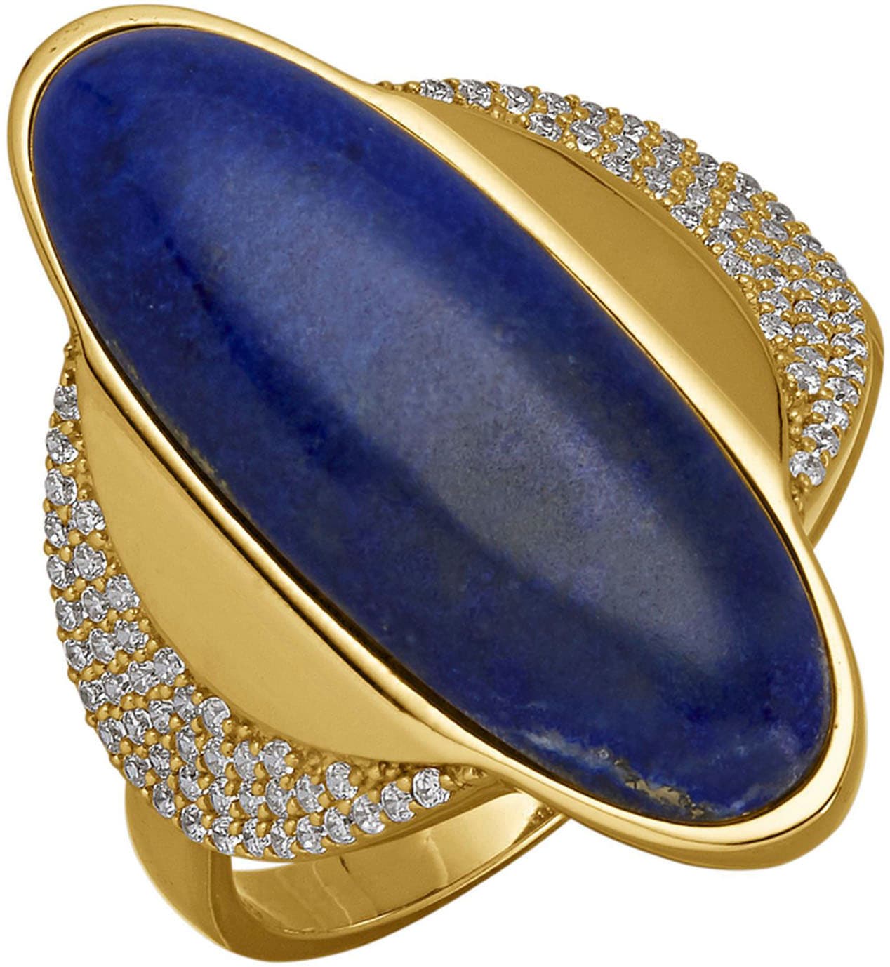 Firetti Fingerring »Schmuck Geschenk Silber 925 Damenring Ring Oval«, mit Lapislazuli, Zirkonia (synth.)