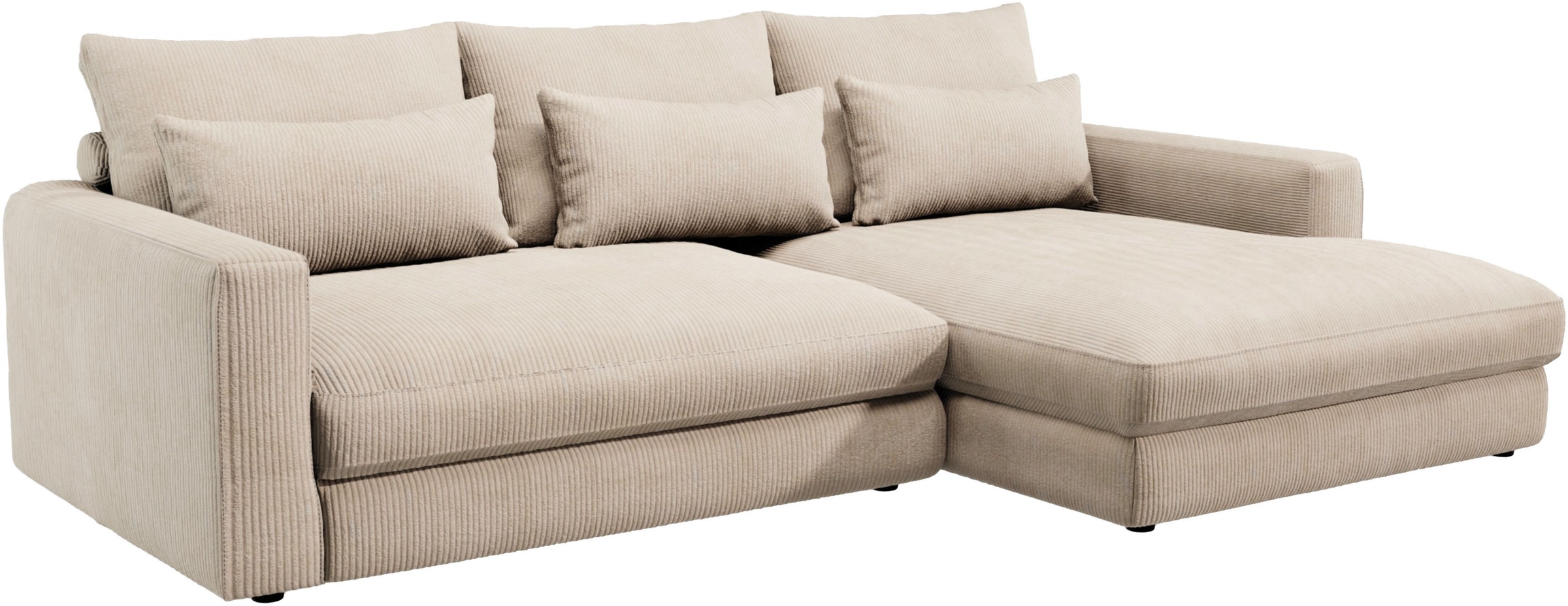 Home affaire Ecksofa »Darwin, viele Kissen, extra tiefe Sitzfläche, 271/89/171 (B(H/T)«, gemütlich und weich, L-Form, mit extra softem Sitzkomfort, Cord