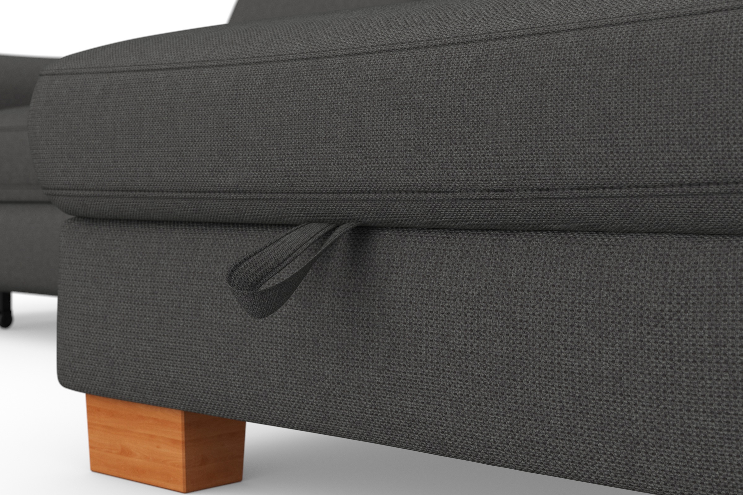 sit&more Ecksofa »Dundee L-Form«, mit Federkern und Massivholzfüßen, wahlweise mit Kopfteilverstellung