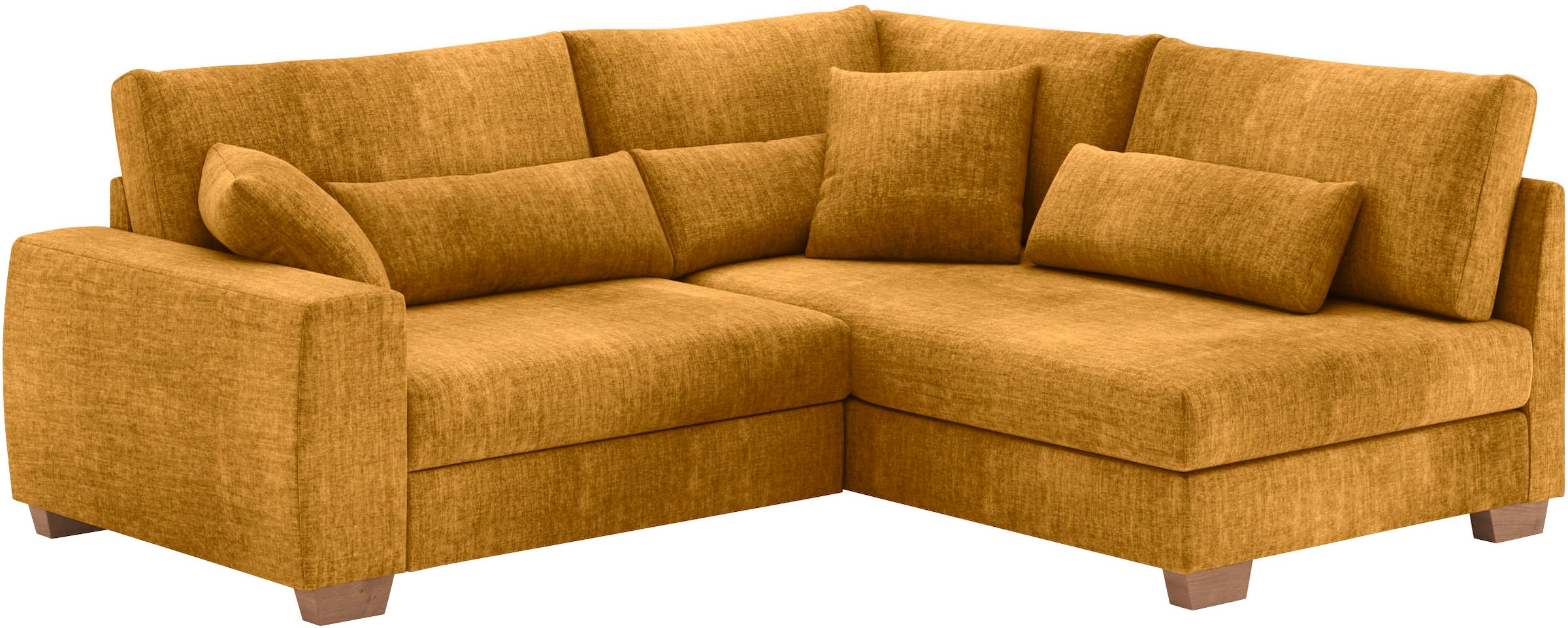 Mr. Couch Ecksofa »Helena L-Form, bis 140 kg belastbar«, mit Taschenfederkern, wahlweise mit Bettfunktion