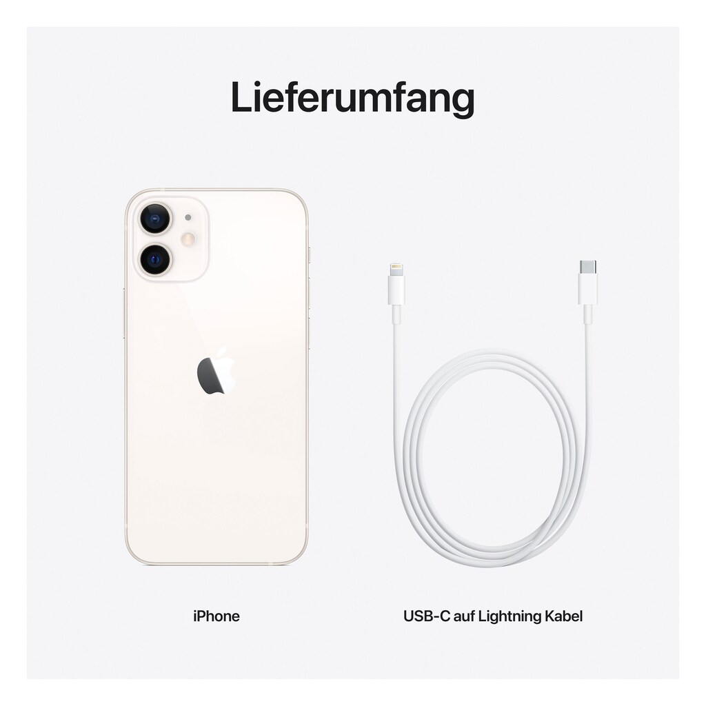 Apple Smartphone »iPhone 12 mini«, weiß, 13,7 cm/5,4 Zoll, 64 GB Speicherplatz, 12 MP Kamera