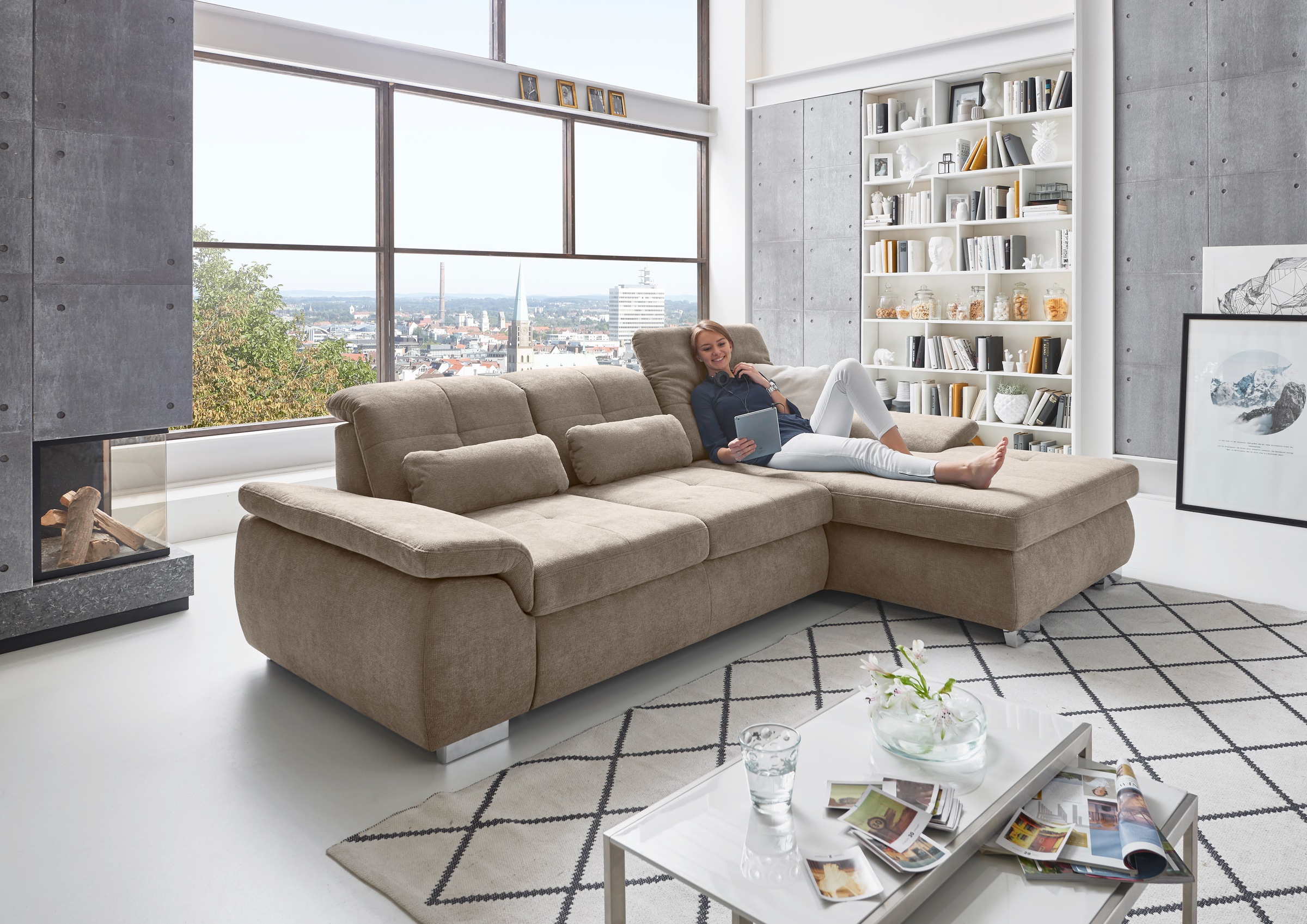 Die PlanBar Ecksofa »MP-IN16037 L-Form mit Kaltschaum-Polsterung« mit Sitzt günstig online kaufen