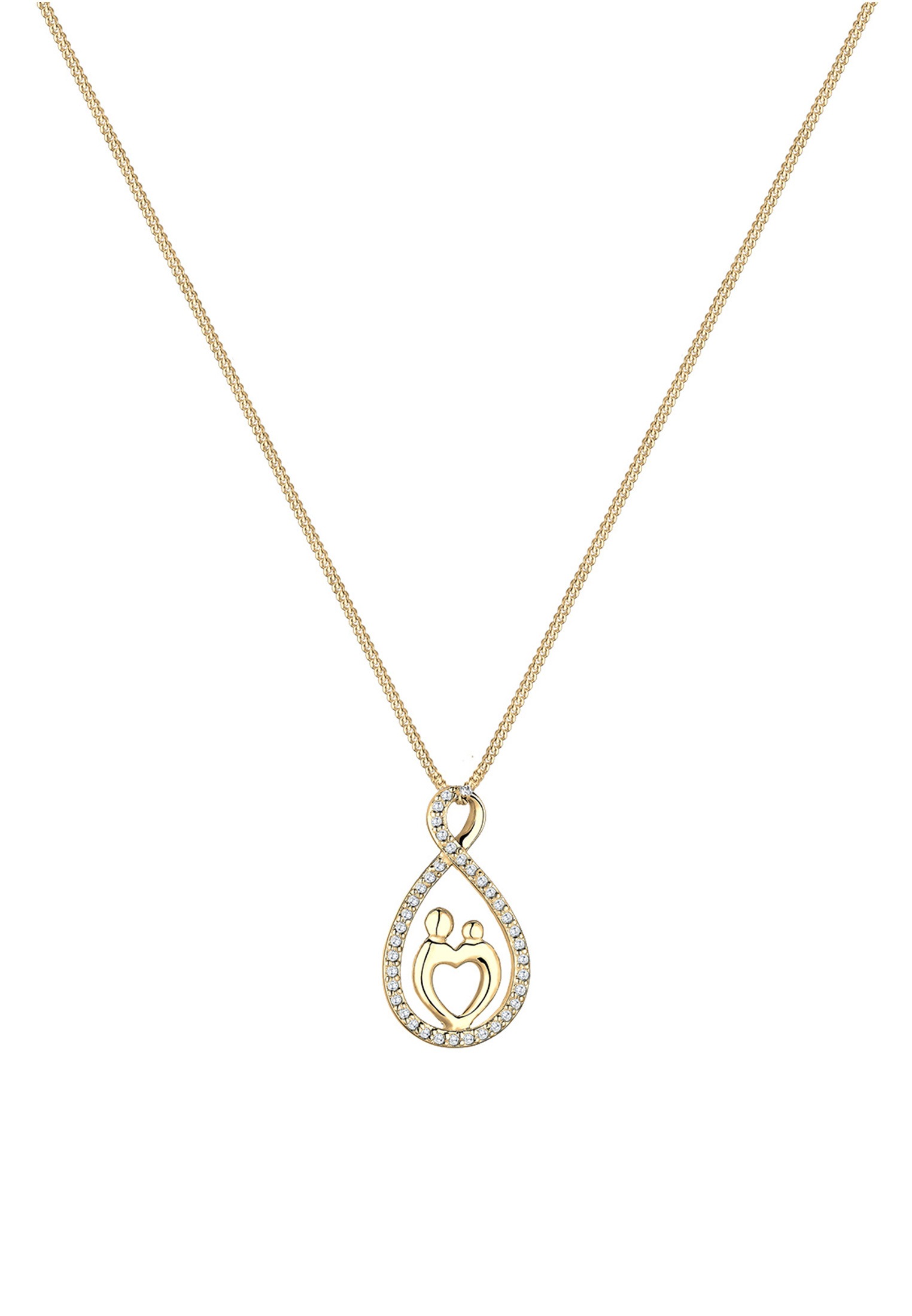 Elli Collierkettchen »Mutter Kind Infinity Herz Love Zirkonia 925 Silber«