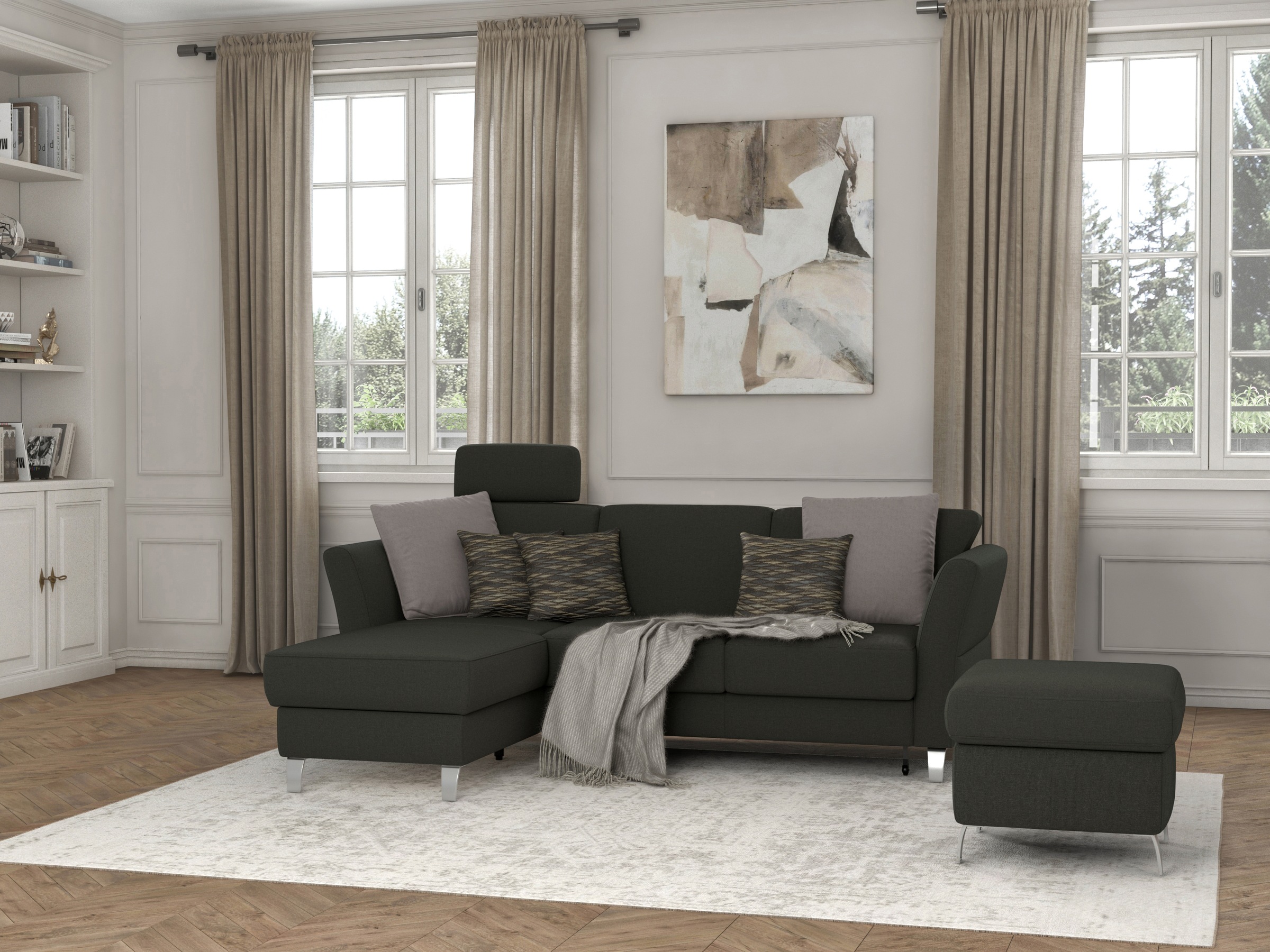 sit&more Ecksofa »Visby L-Form«, wahlweise mit Bettfunktion und Bettkasten, günstig online kaufen