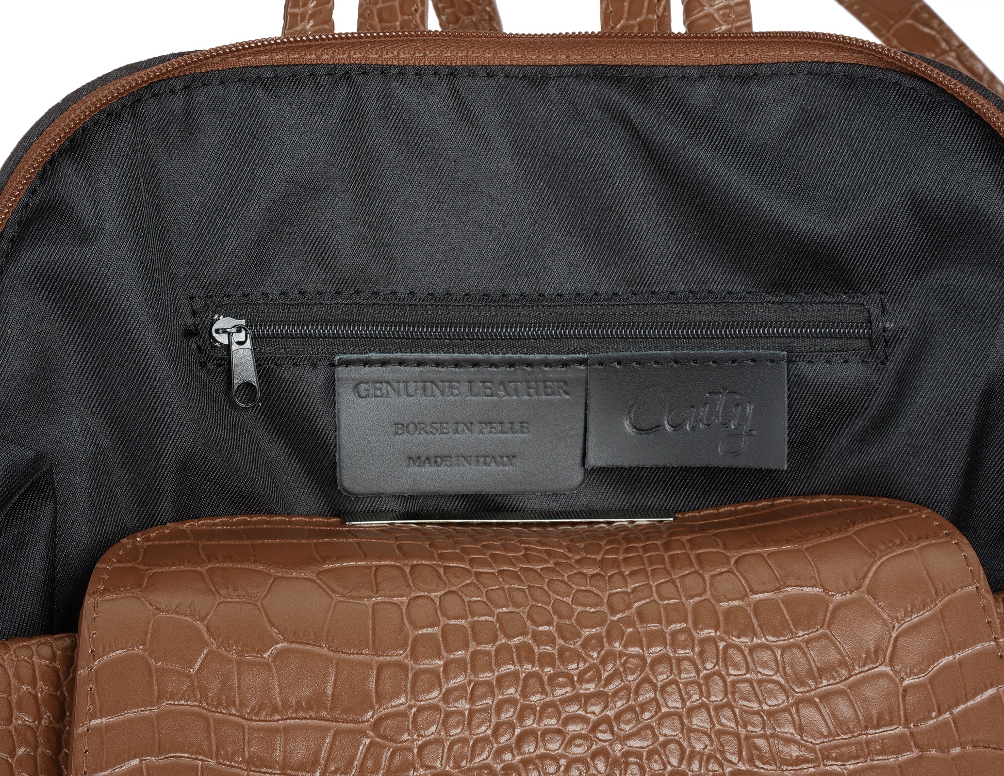 Cluty Cityrucksack, echt Leder, Made in Italy