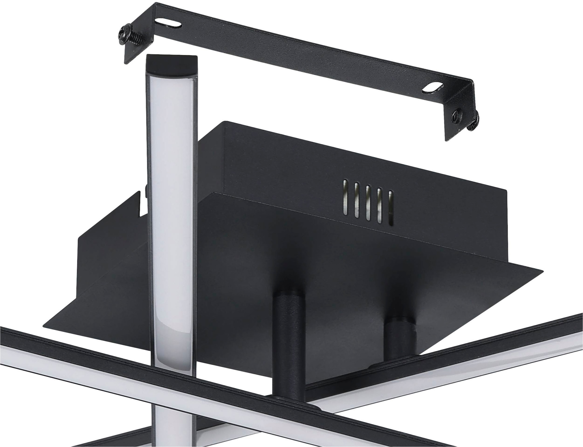 EGLO Deckenleuchte »Lasana 3 Deckenlampe, Wohnzimmerlampe, Stahl und Kunststoff, Lampe« LED-Modul 1 Stk. Warmweiß Wandlampe, Deckenlampe, Schwarz, Weiß, Wohnzimmerlampe, L 50 cm