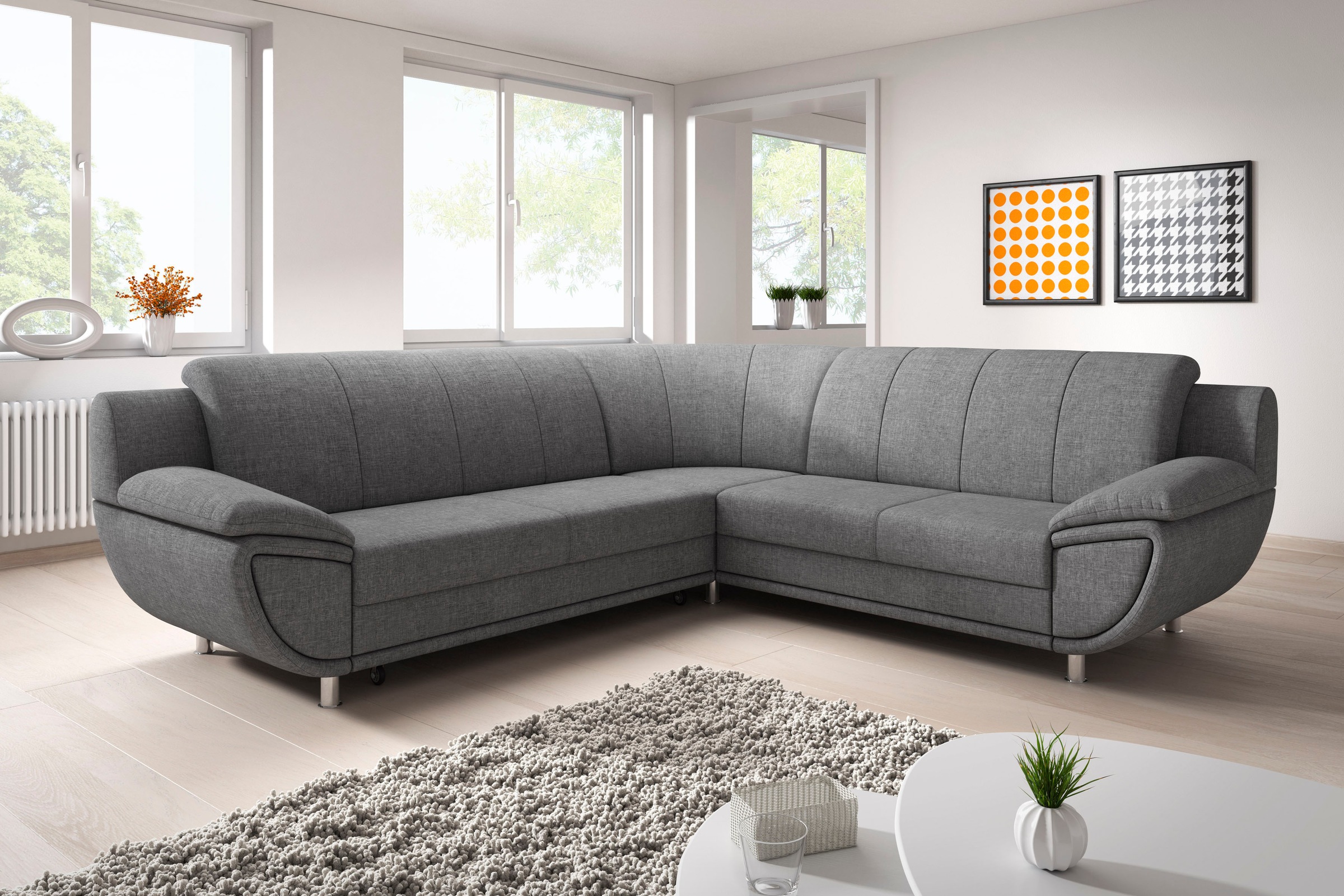 TRENDMANUFAKTUR Ecksofa »Rondo II, zeitlos & elegant, bequeme Armlehnen, L- günstig online kaufen