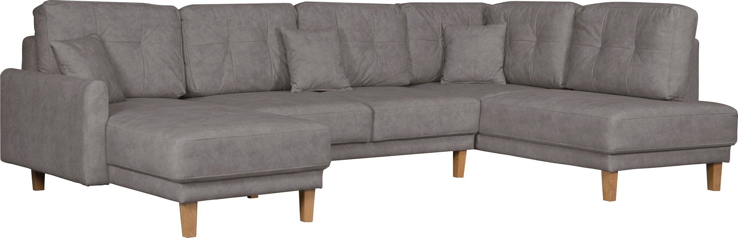 Home affaire Wohnlandschaft »TRIPLO U-Form wahlweise mit Schlaffunktion, B/T/H: 310/192/90 cm«, Schlafsofa, auch mit Bettkasten, Steppung im Rückenkissen