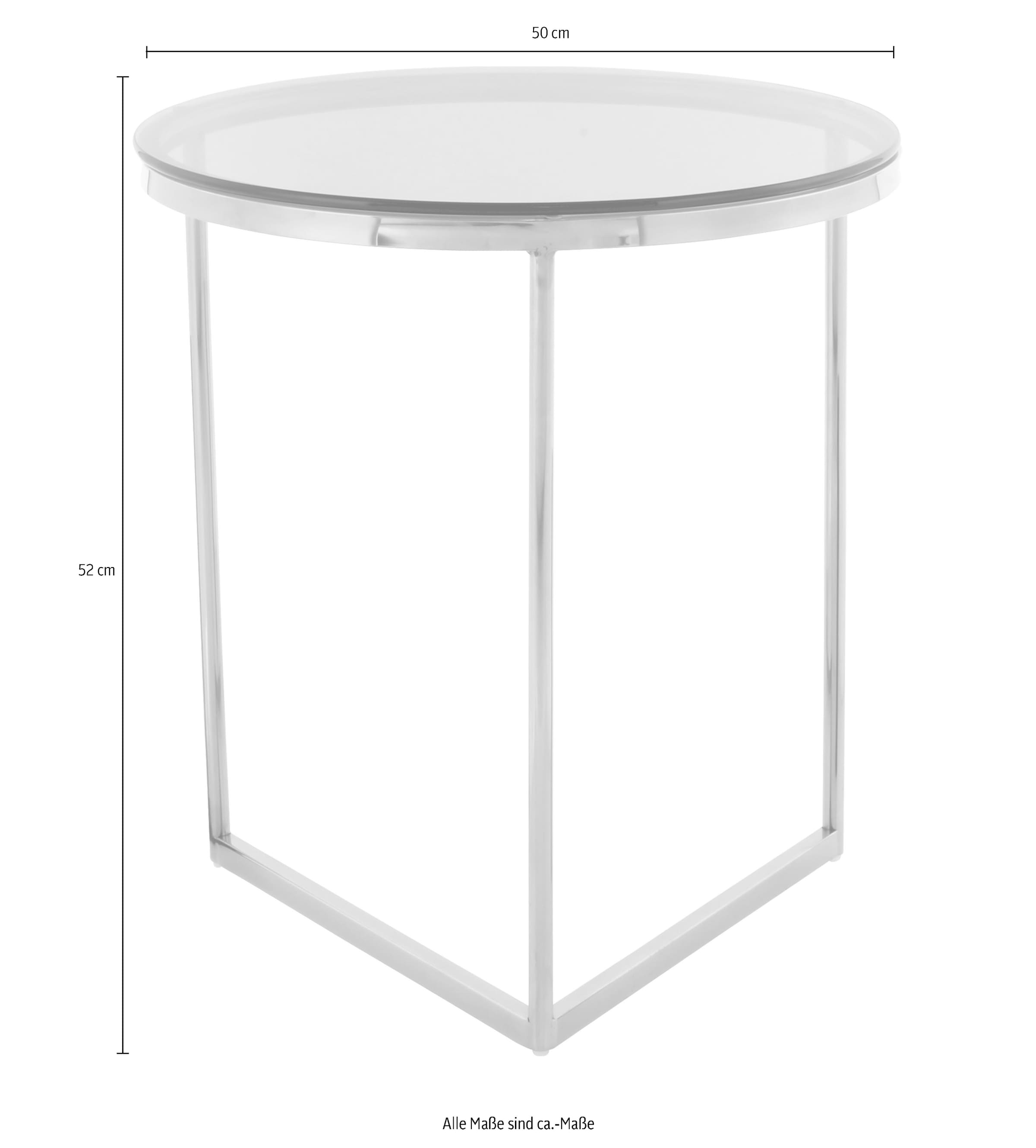 Kayoom Beistelltisch »Wynona 225, in stilvollem Design,mit dreieckiger Grundform«, (1 St.), Glamouröses Design, hochwertige Verarbeitung, Hingucker-Gestell
