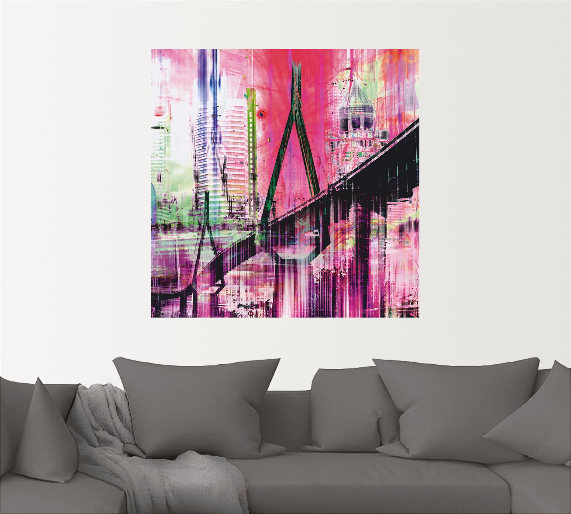 Artland Wandbild »Hamburg Skyline Collage IV«, Deutschland, (1 St.), als Leinwandbild, Wandaufkleber oder Poster in versch. Größen