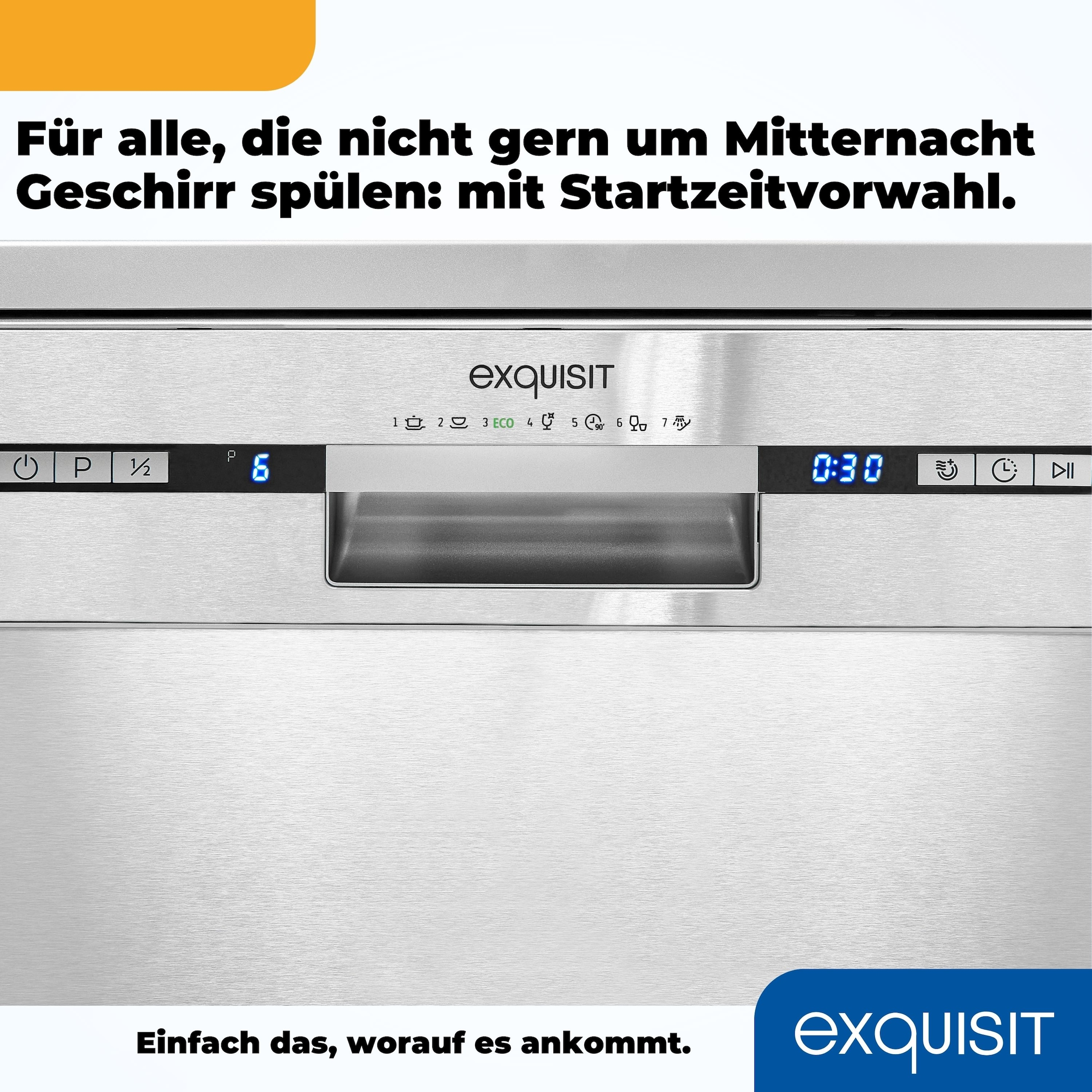 exquisit Standgeschirrspüler »GSP9313-030E inox«, 13 Maßgedecke