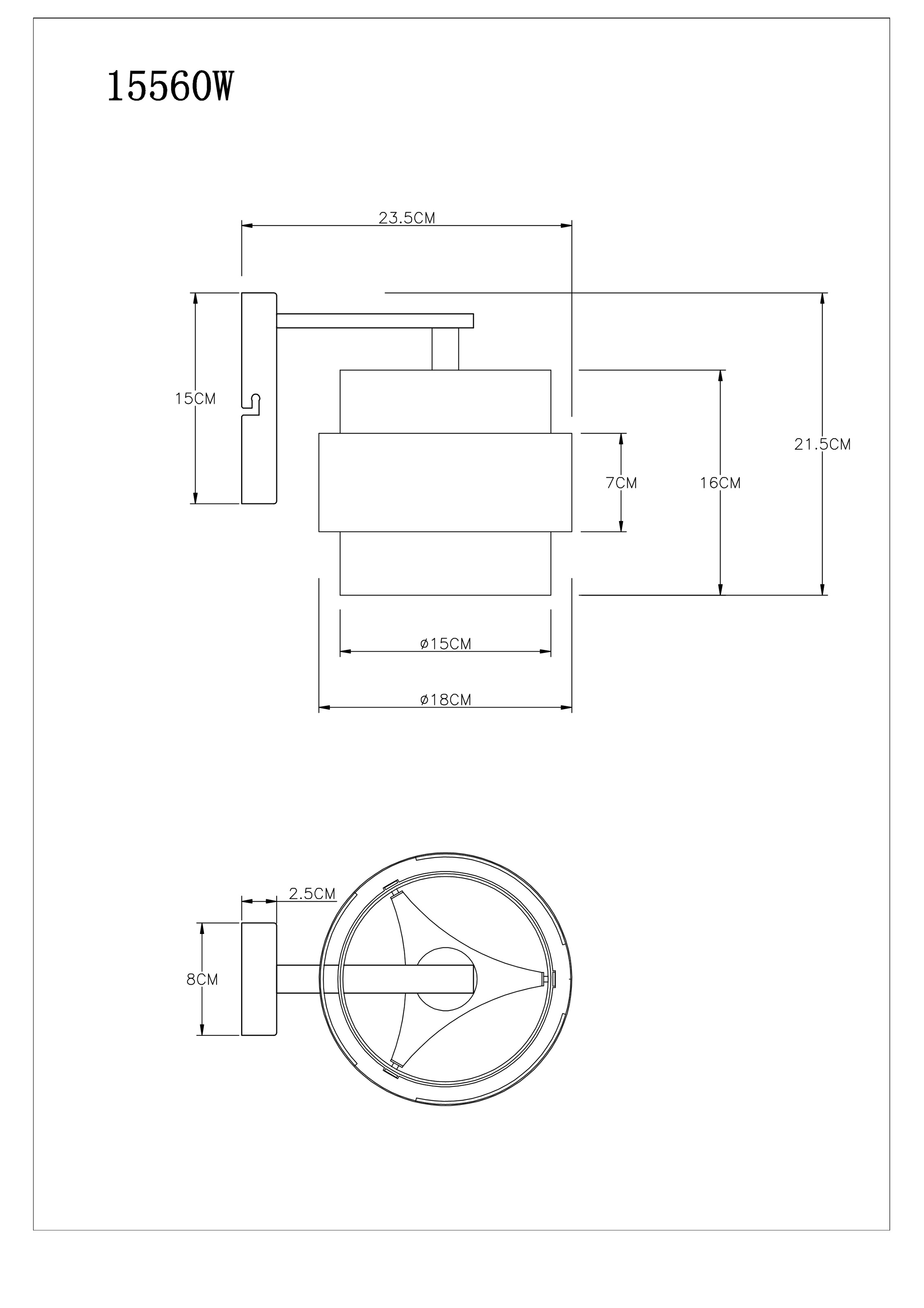 GLOBO LIGHTING Wandleuchte »MILLEY«, Leuchtmittel E27 | ohne Leuchtmittel, Wandlampe/Spot/Wohnzimmer/Flur/Messingring/Metall