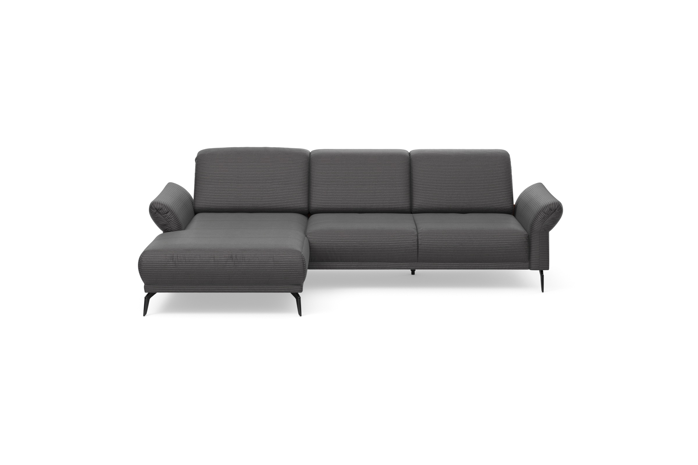 INOSIGN Ecksofa »Coco L-Form«, Sitztiefen-, Arm- und Kopfteilverstellung, Cord-Bezug, Fußhöhe 15 cm