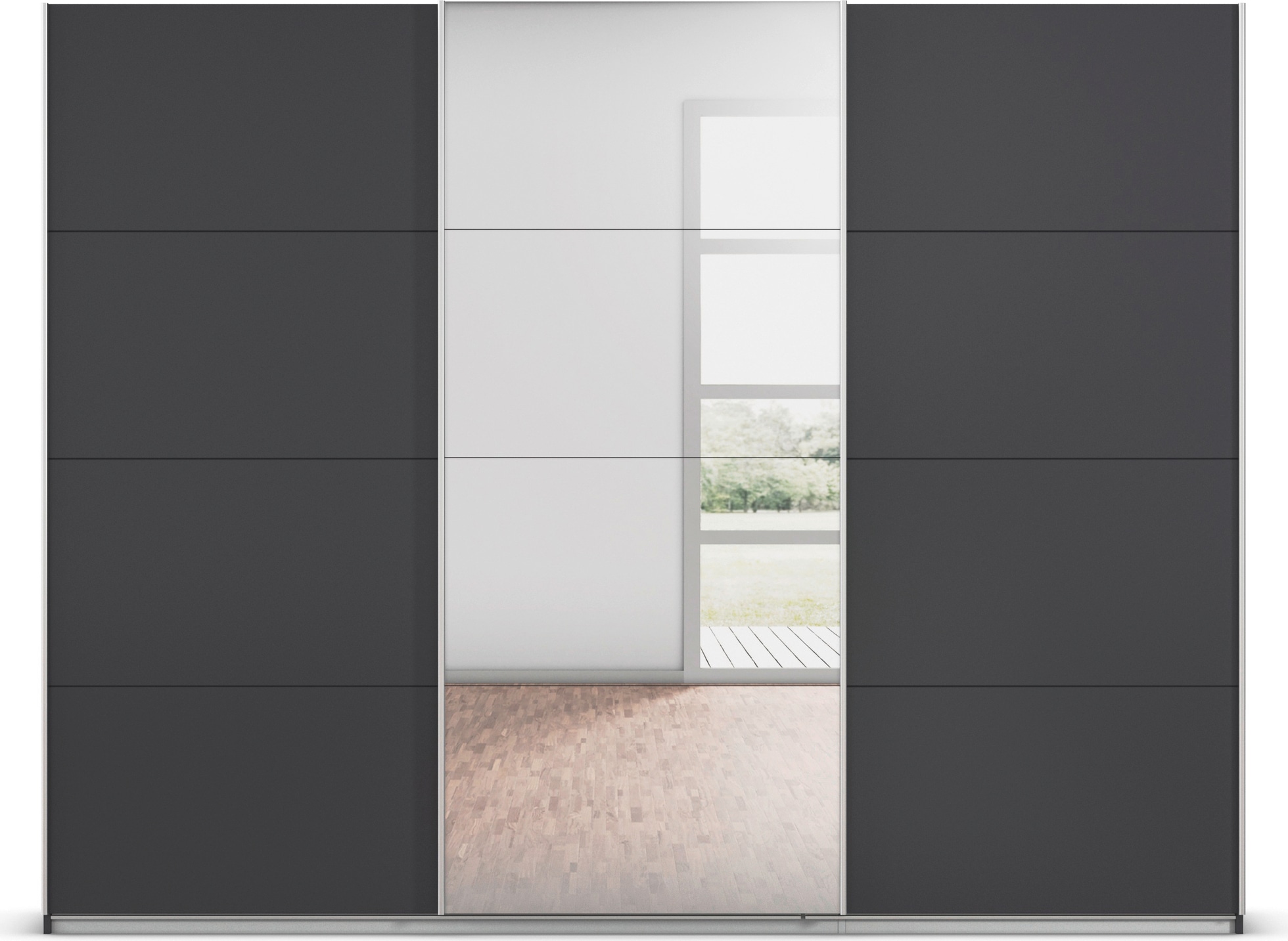 rauch Schwebetürenschrank »Kleiderschrank Schrank OTTO´S CHOICE Garderobe AGORDO«, (in zwei Griff-Farben), Top Innenausstattung, in 4 Breiten und 2 Höhen MADE IN GERMANY