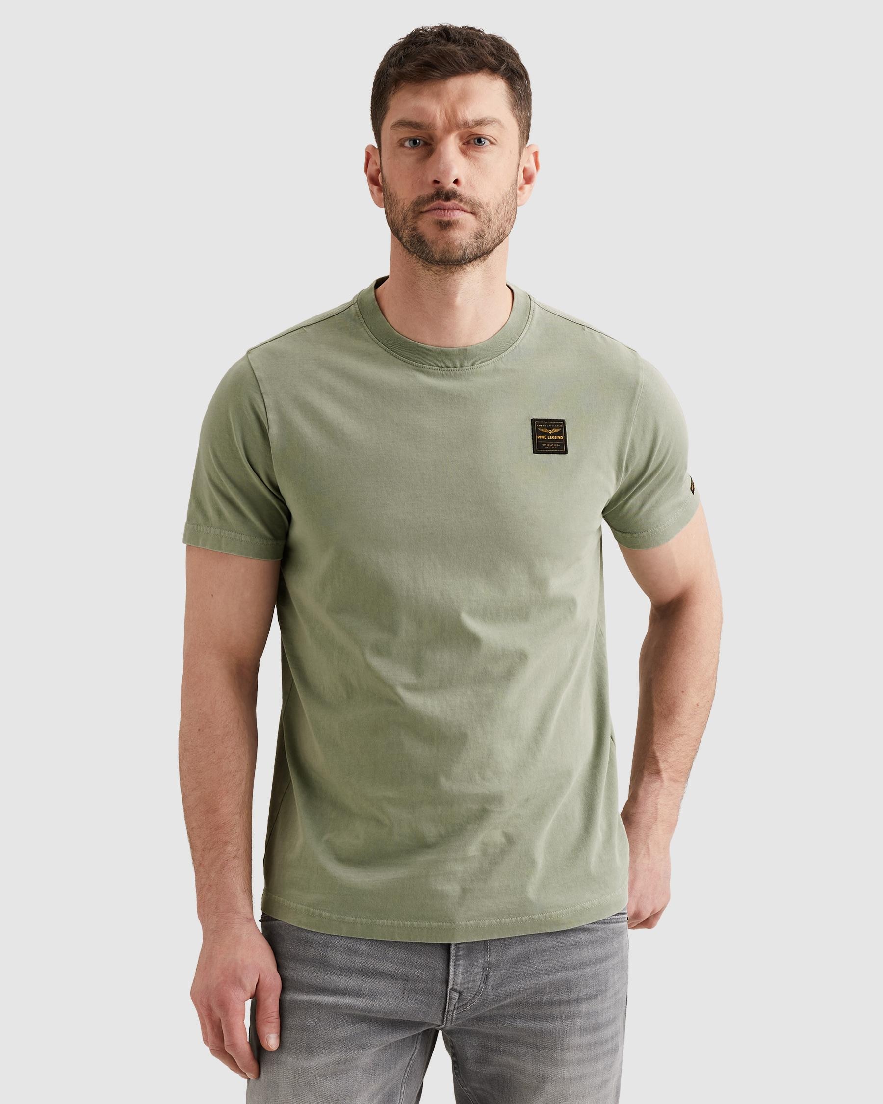 PME LEGEND T-Shirt »Short sleeve r-neck washed garment dye« mit Logo Stickerei