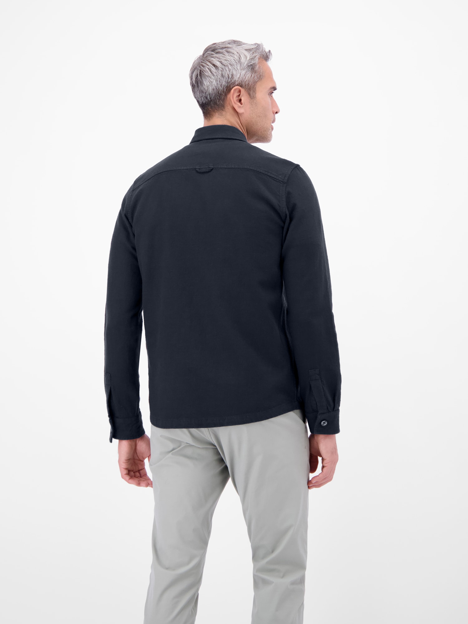 LERROS Langarmhemd »Overshirt aus 100 % Baumwolle, unifarben«