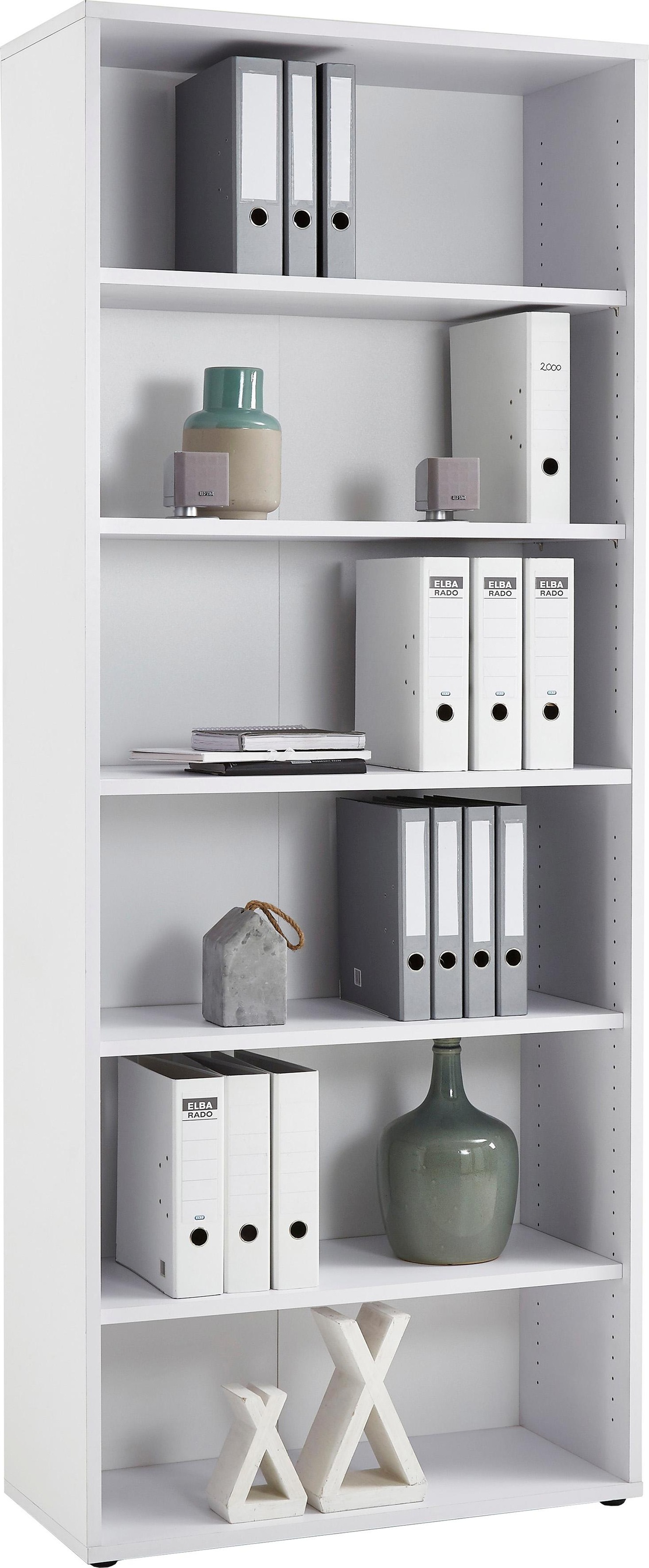 FMD Aktenregal »Calvi« in 2 Höhen, viel Staur., verstellb. Böden, erweiterbar, Breite: 89 cm weiß Brilliant