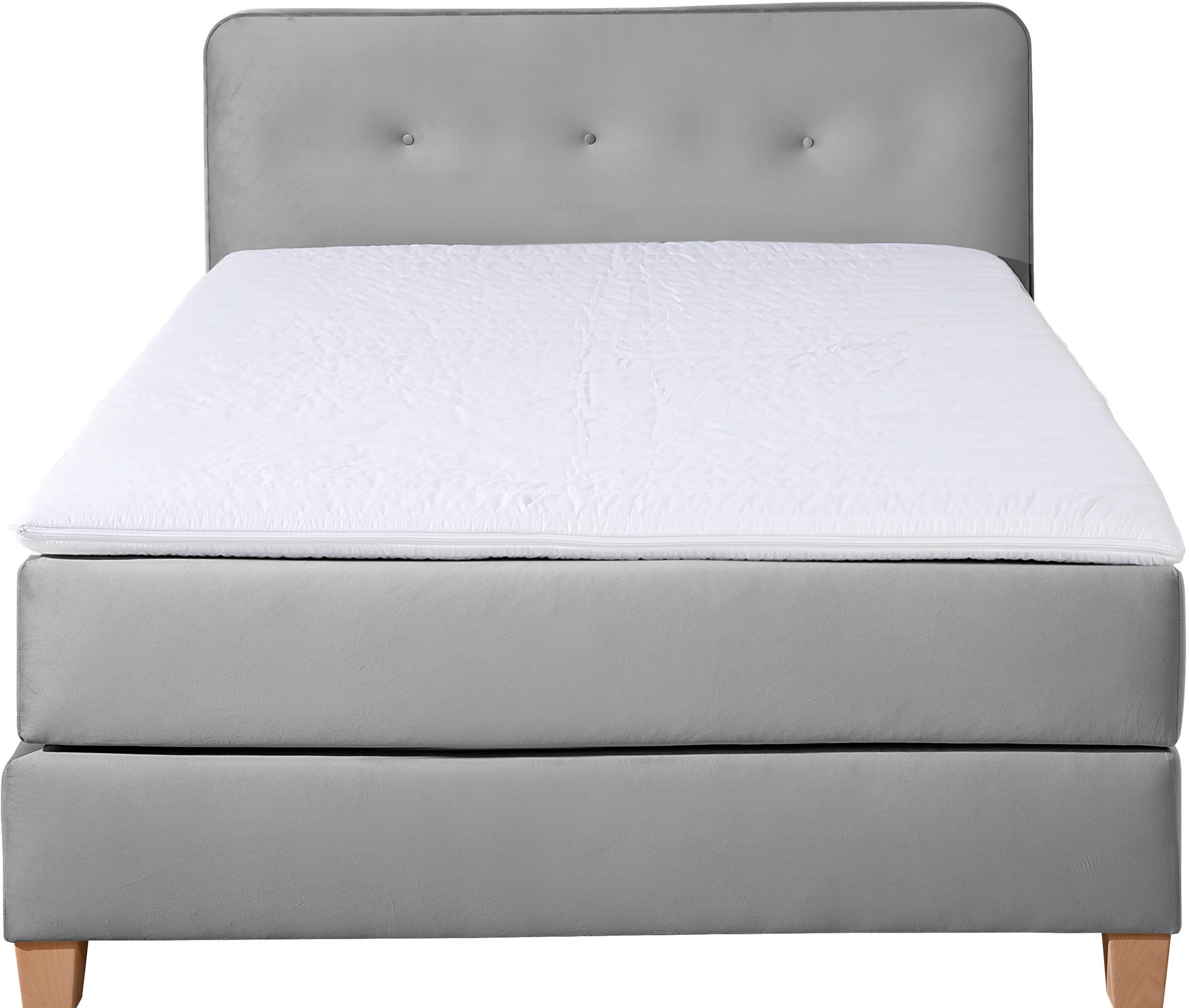 Home affaire Boxspringbett »Fargo«, inkl. Topper, in 3 Matratzenarten, in Samt- oder Strukturstoff