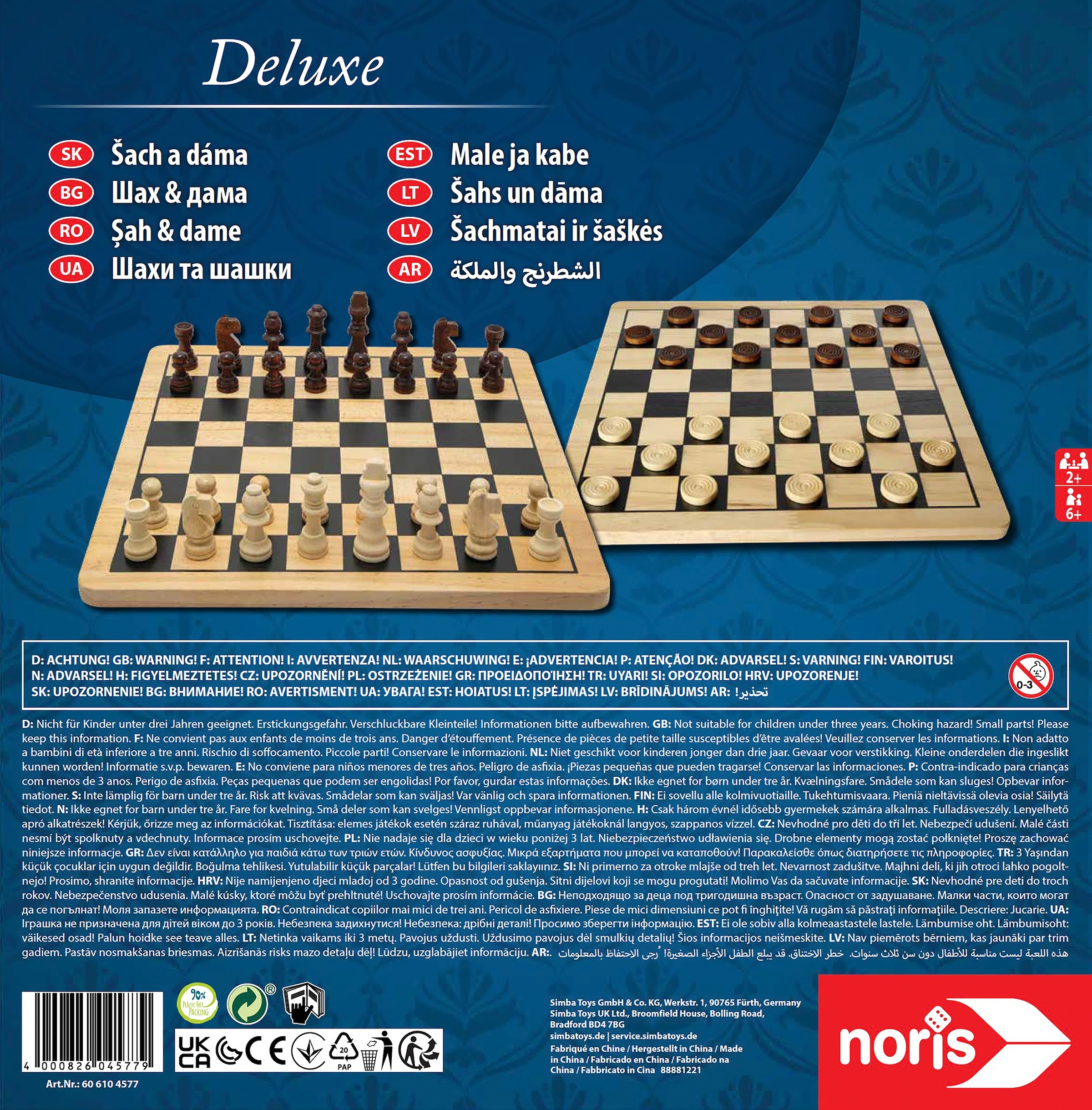 Noris Spiel »Deluxe Holz - Schach & Dame«