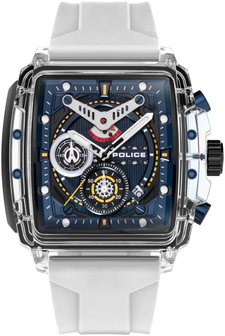 Police Chronograph »CLOUT«, (Set, 4 tlg., mit 3 Wechselbändern), Armbanduhr, Herrenuhr, Silikonarmband, Ideal auch als Geschenk, analog