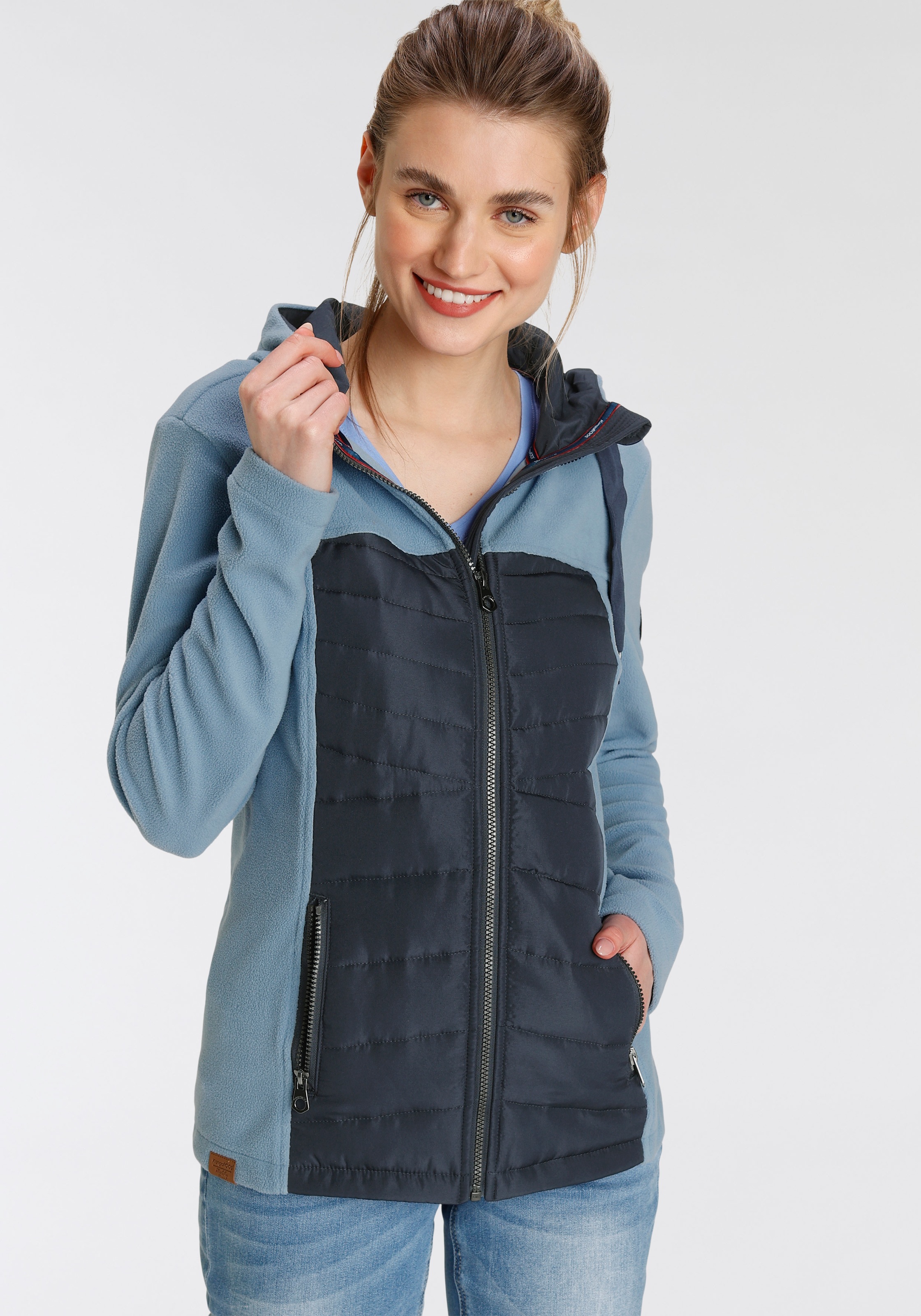KangaROOS Kurzjacke, mit Kapuze, im modischen Materialmix - NEUE KOLLEKTION kaufen