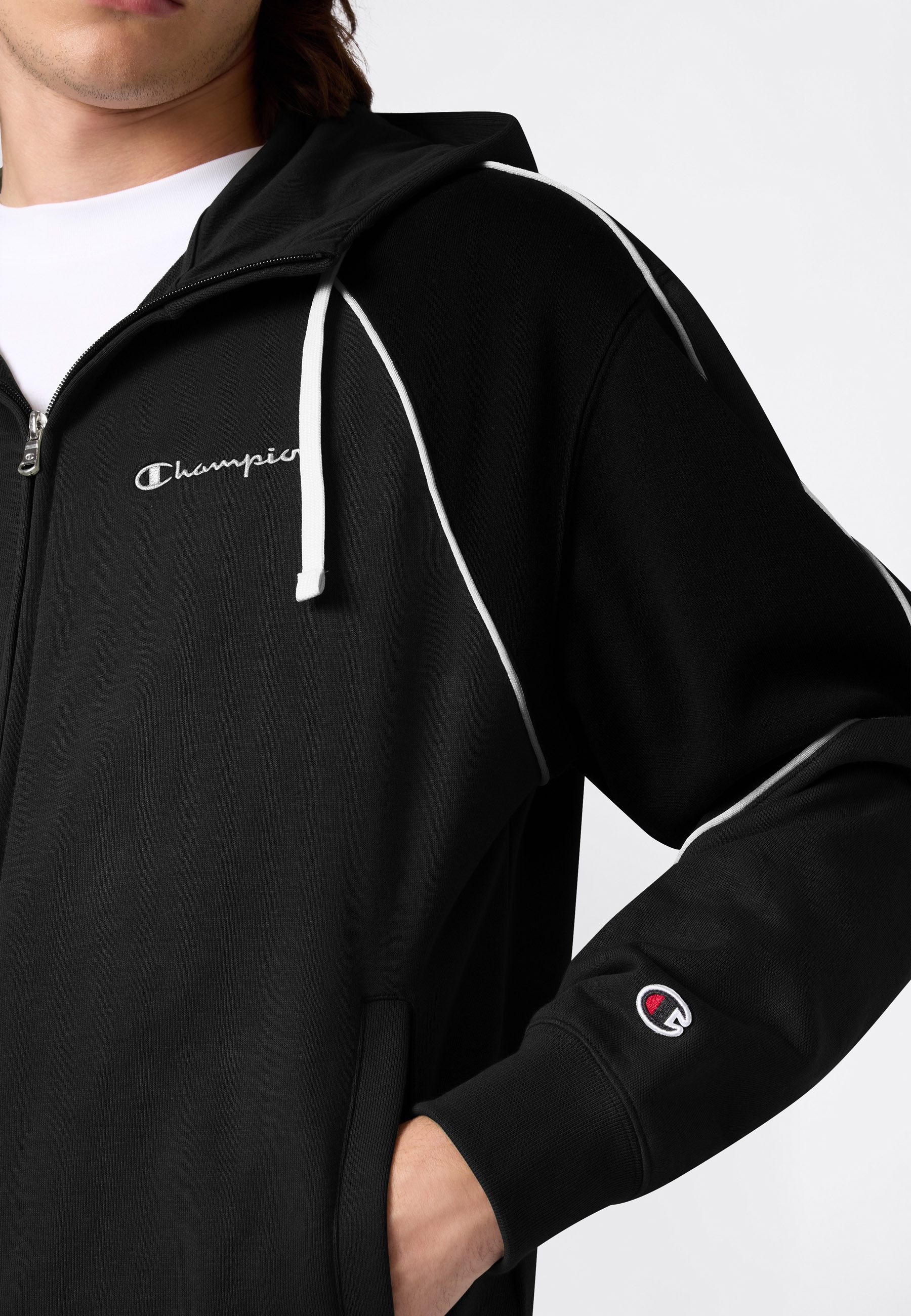 Champion Jogginganzug »Terry Hooded Full Zip Sweatshirt« 2 tlg. mit Kapuze, mit durchgehendem Reißverschluss, sportlicher Stil