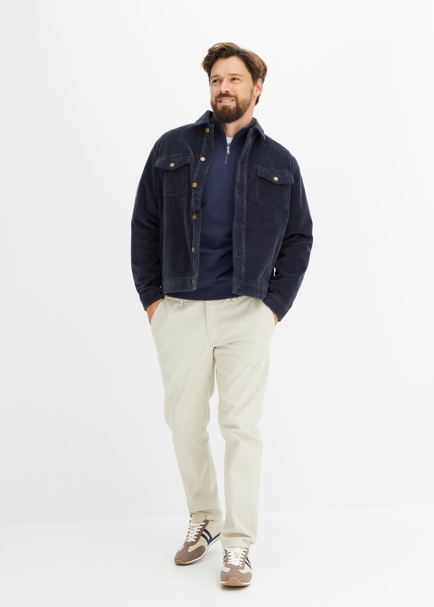 bonprix Sweatshirt »Sweatshirt mit Troyerkragen«, mit Troyerkragen und Reißverschluss
