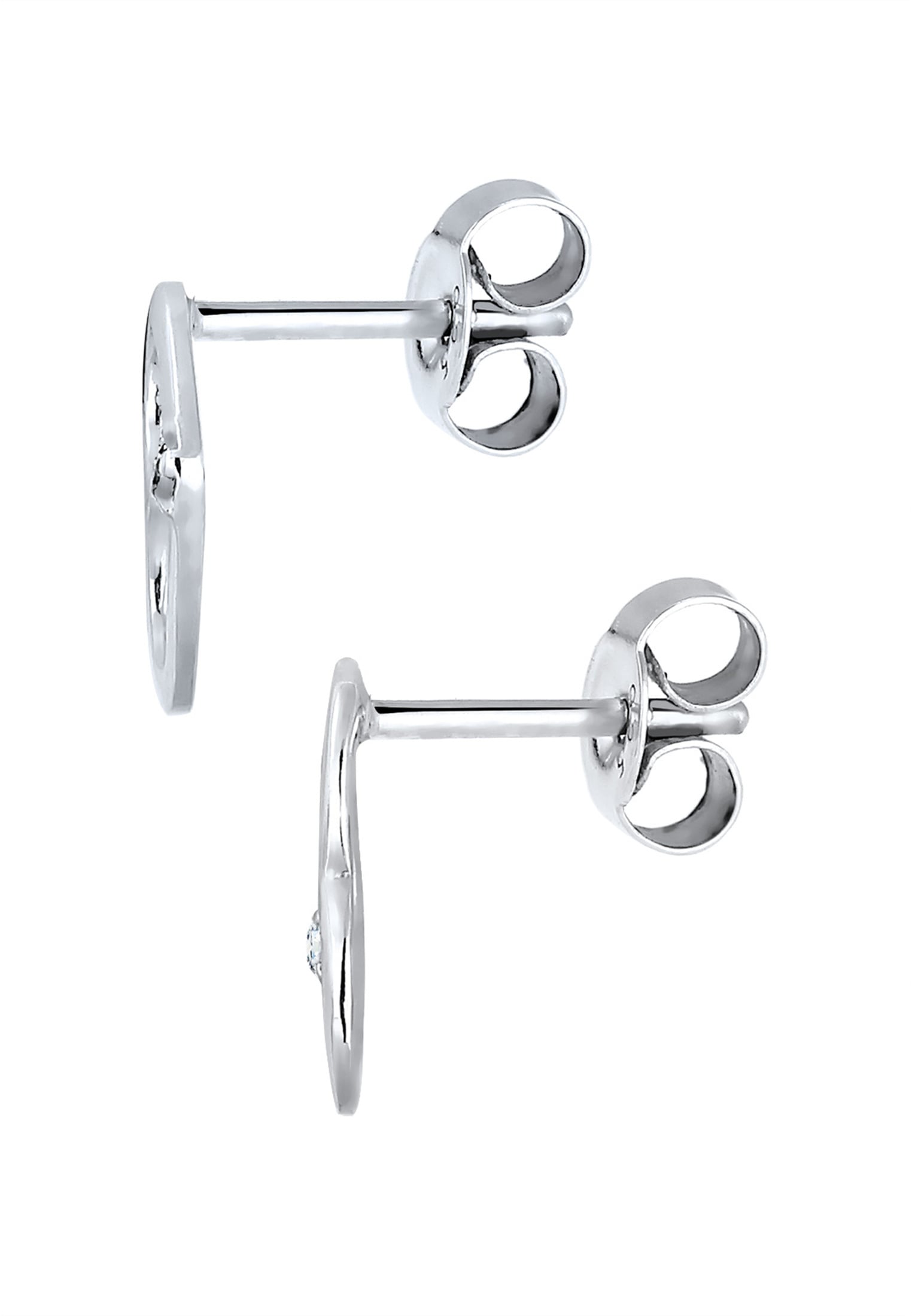 Elli DIAMONDS Paar Ohrstecker »Ohrstecker Herz Diamant Weiß (0.03 ct) 925 Sterling Silber«