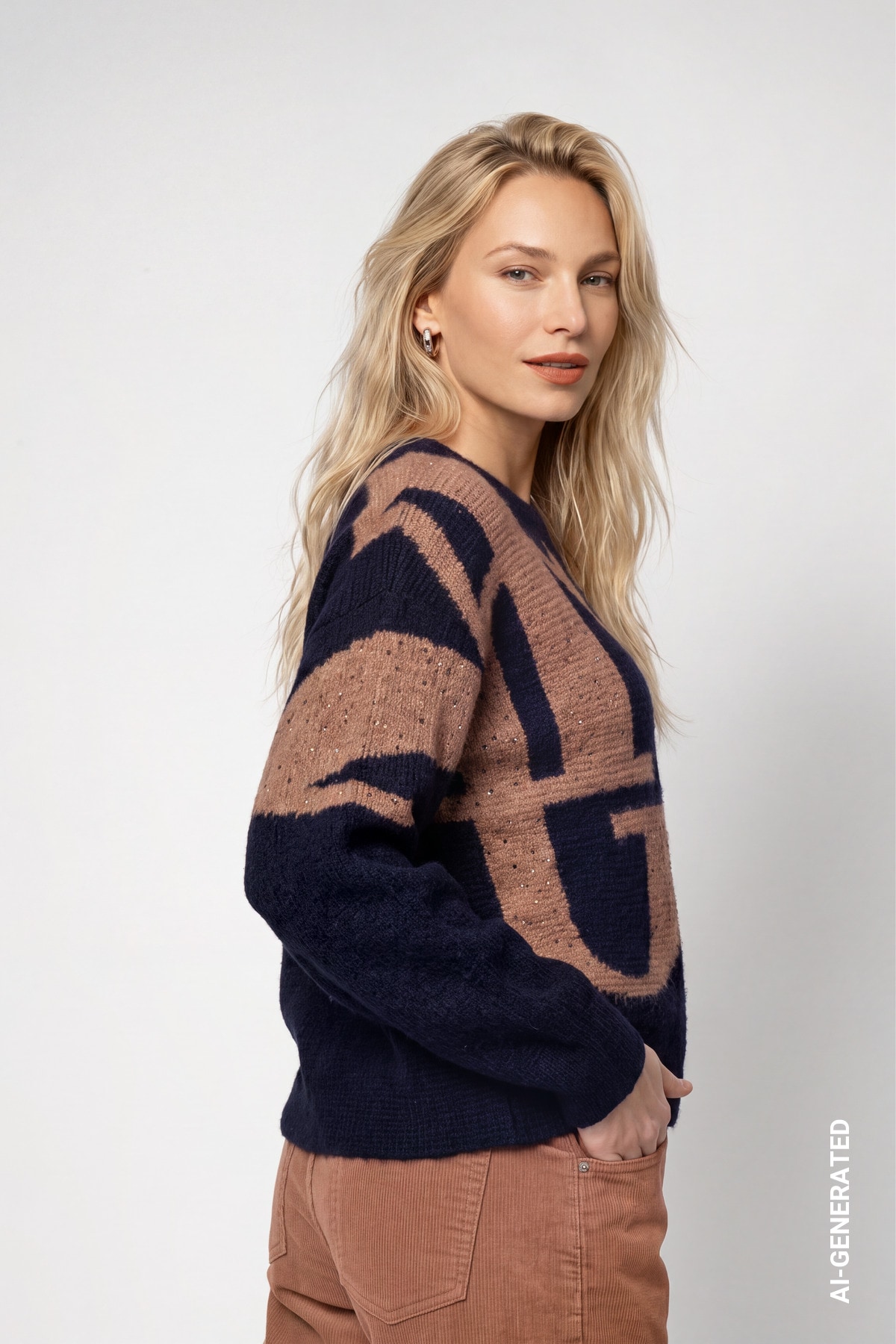 Monari Strickpullover Regular fit mit Musterdetails